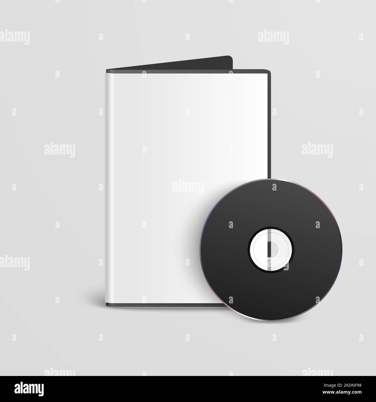 Vector 3d Realistic Black CD, DVD with Paper Cover, Envelope, Case