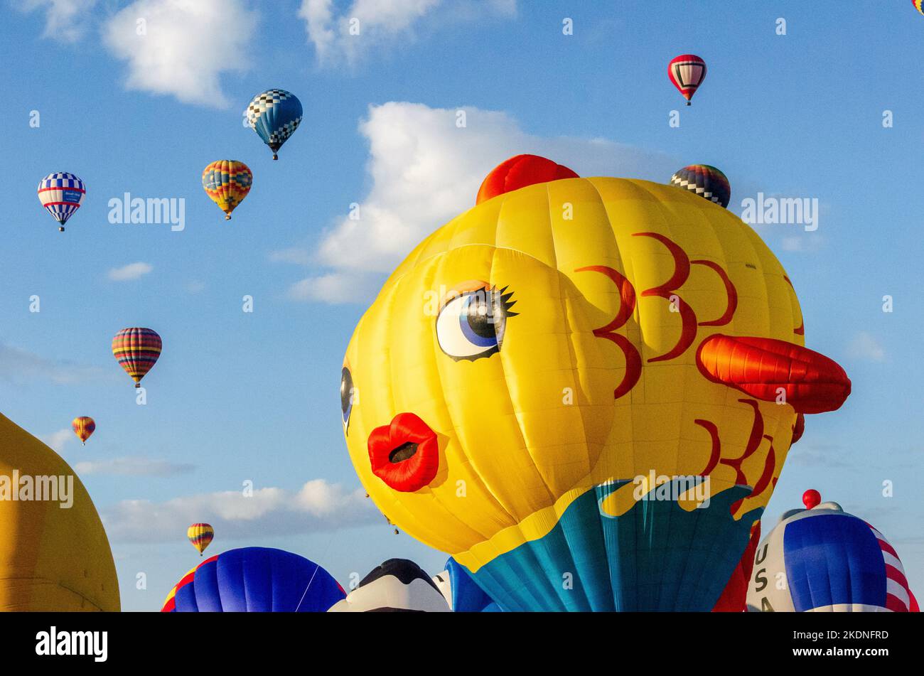 Special Shape Balloons at the Albuquerque International Balloon Fiesta include a Goldfish Stock