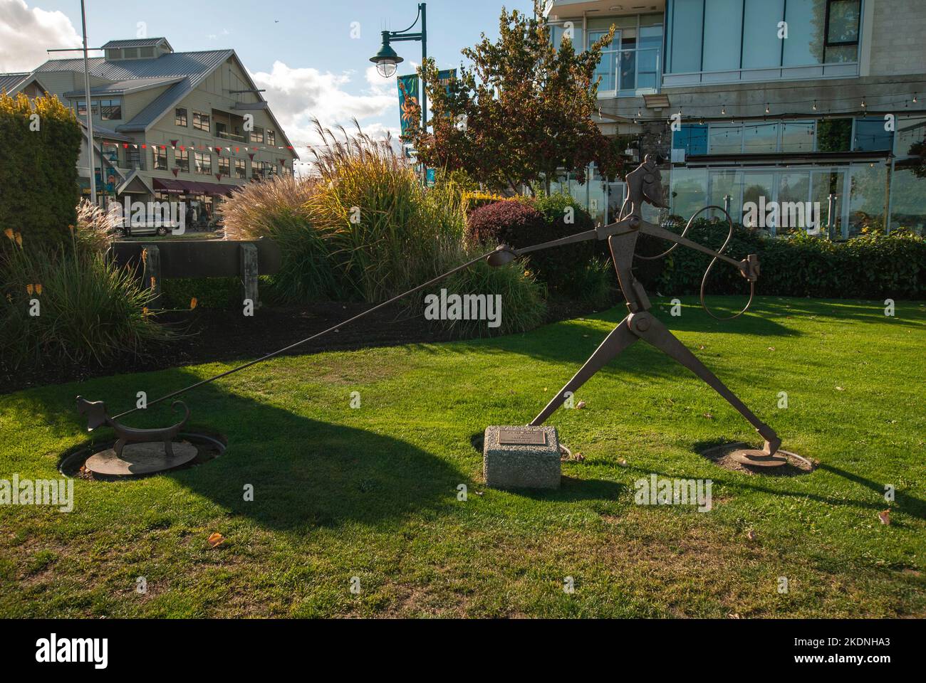 Power Walker sculpture in Sidney, British Columbia, Canada Stock Photo