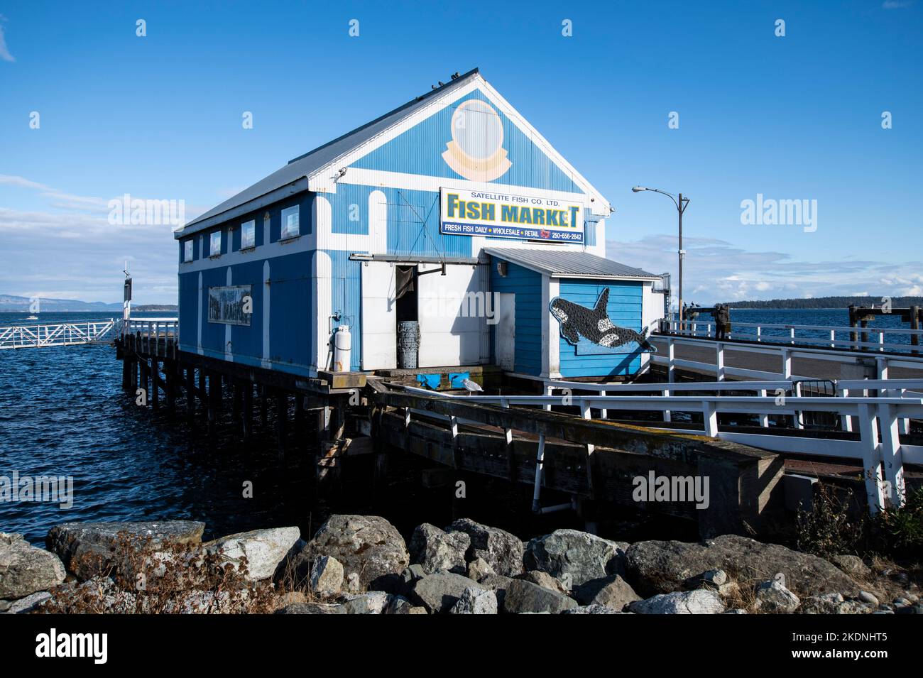Satellite Fish Co. at end of Beacon Avenue in Sidney, British Columbia, Canada Stock Photo Alamy