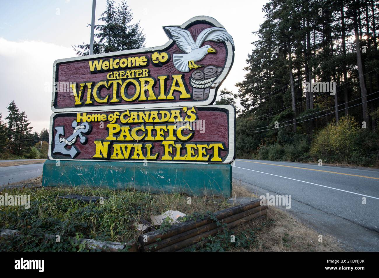 to Greater Victoria sign, Victoria, British Columbia, Canada