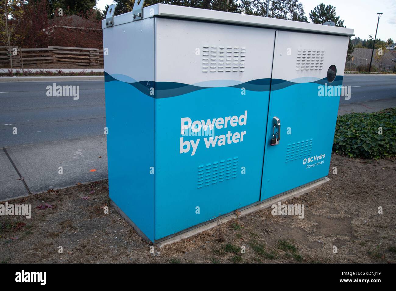 BC Hydro electric vehicle charging station at Saanich Plaza Stock Photo