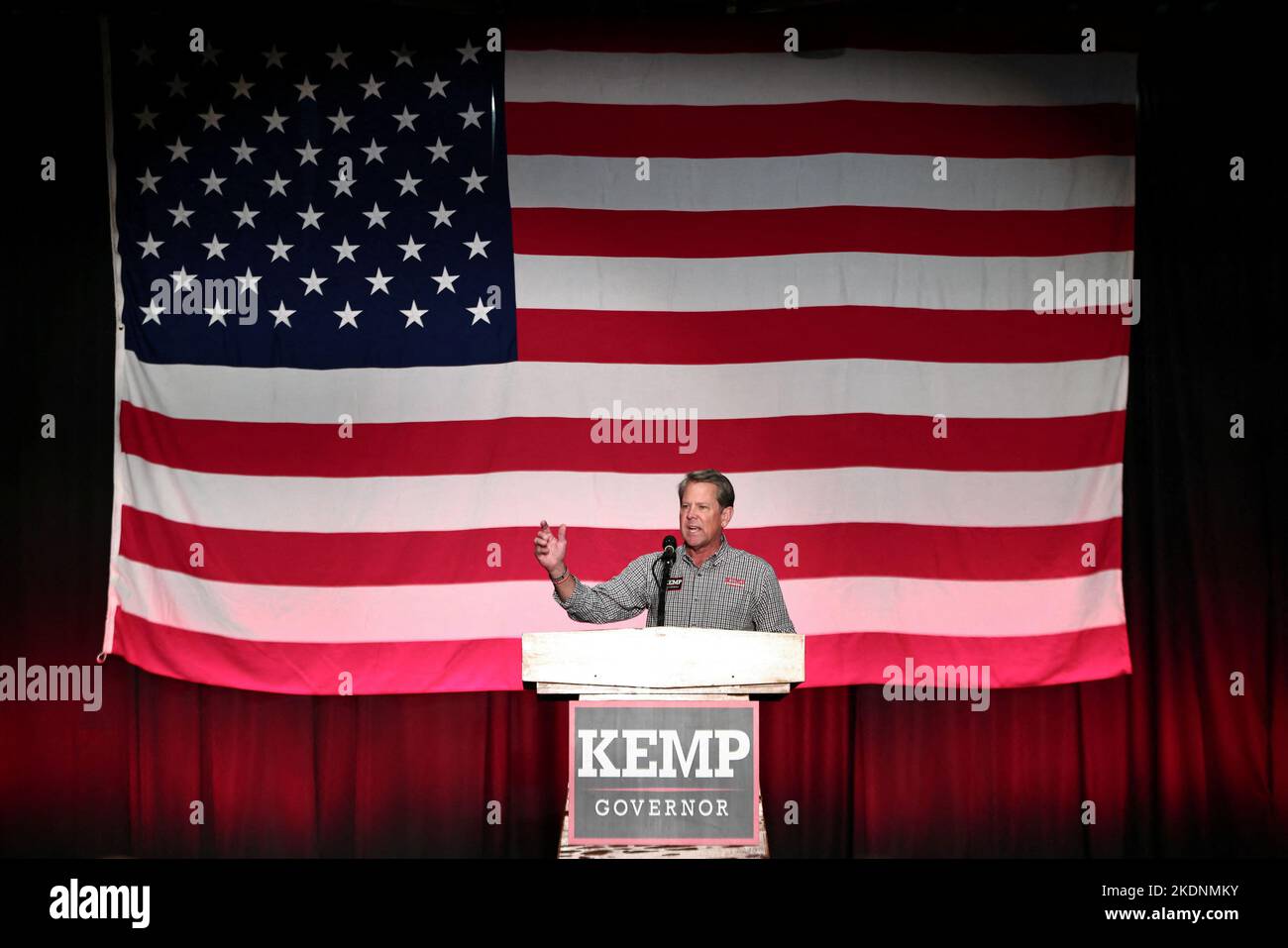Georgia Republican Gov Brian Kemp Speaks At A Campaign Event In 
