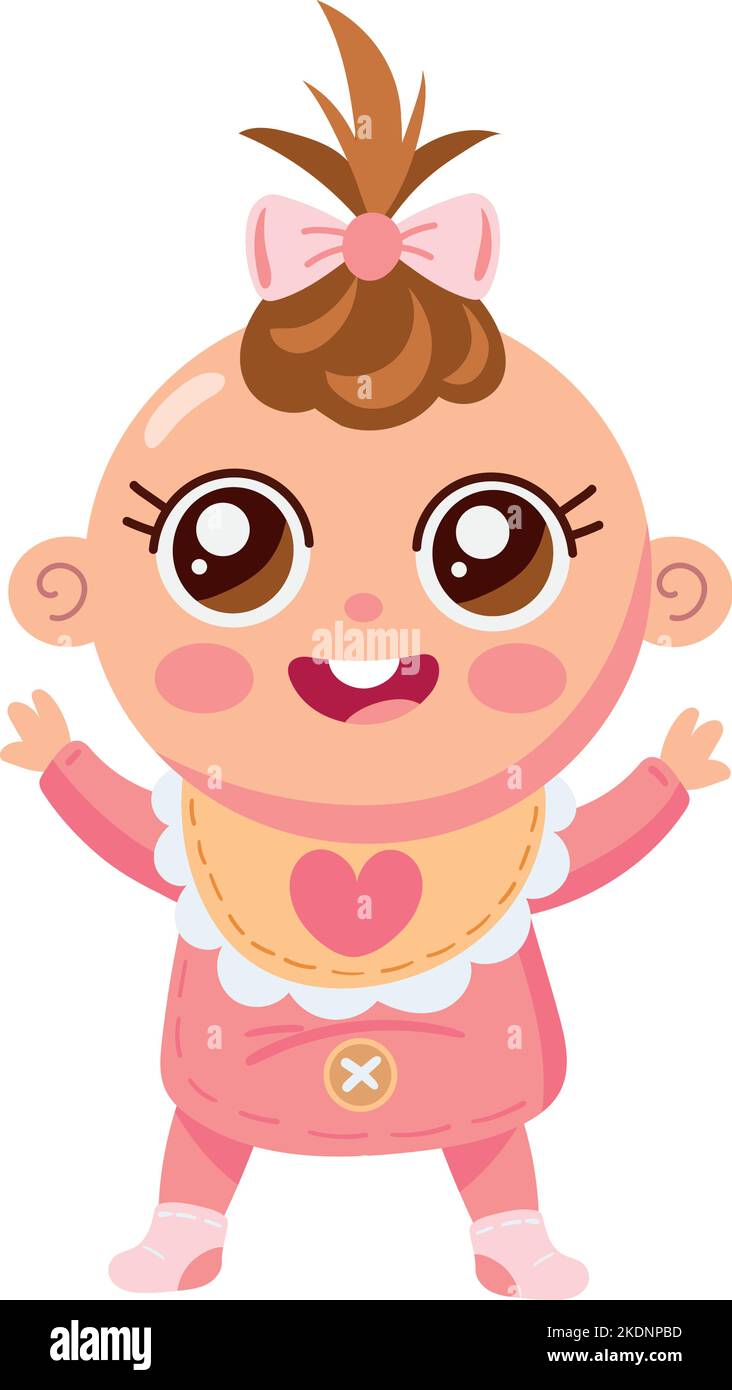 little happy baby girl Stock Vector Image & Art - Alamy