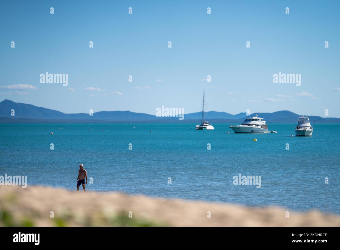 walking on a beautiful sandy beach in queensland australia in spring Stock Photo Alamy