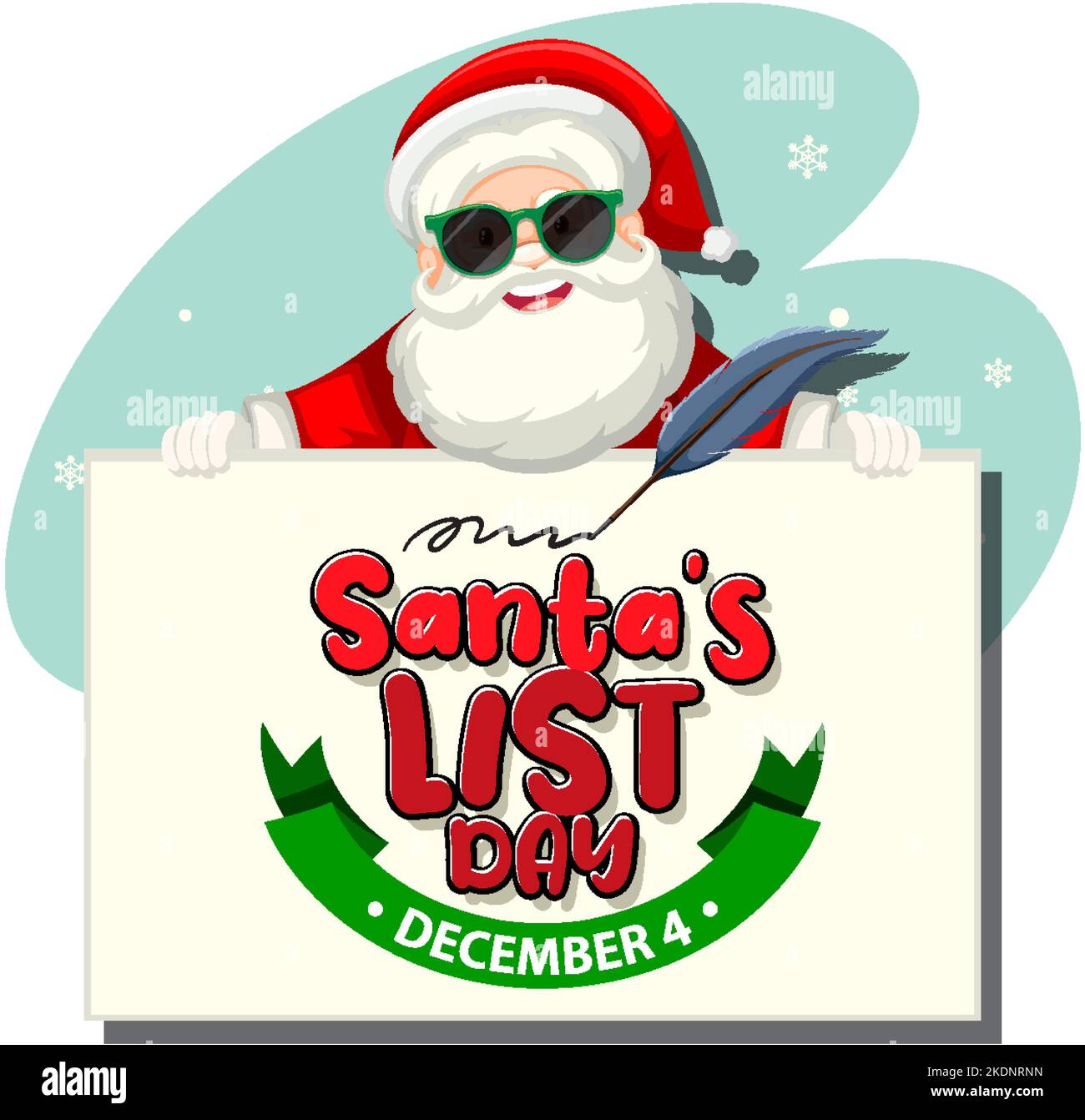 Santa's list day text banner design illustration Stock Vector Image