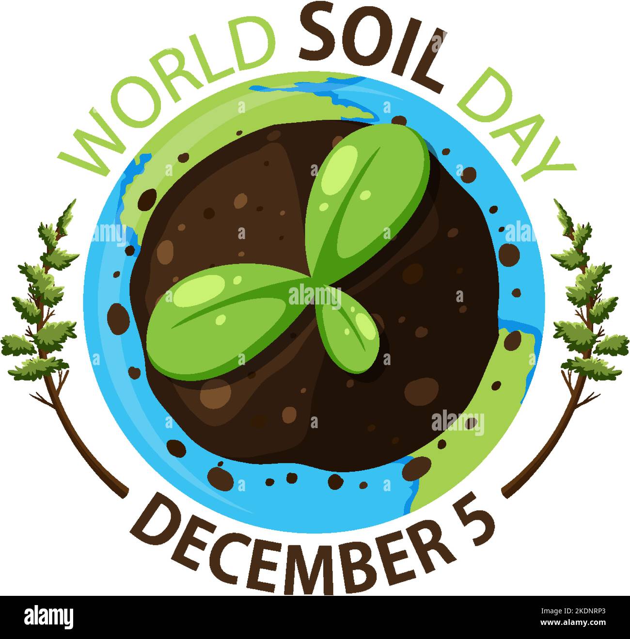World soil day text for banner or poster design illustration Stock