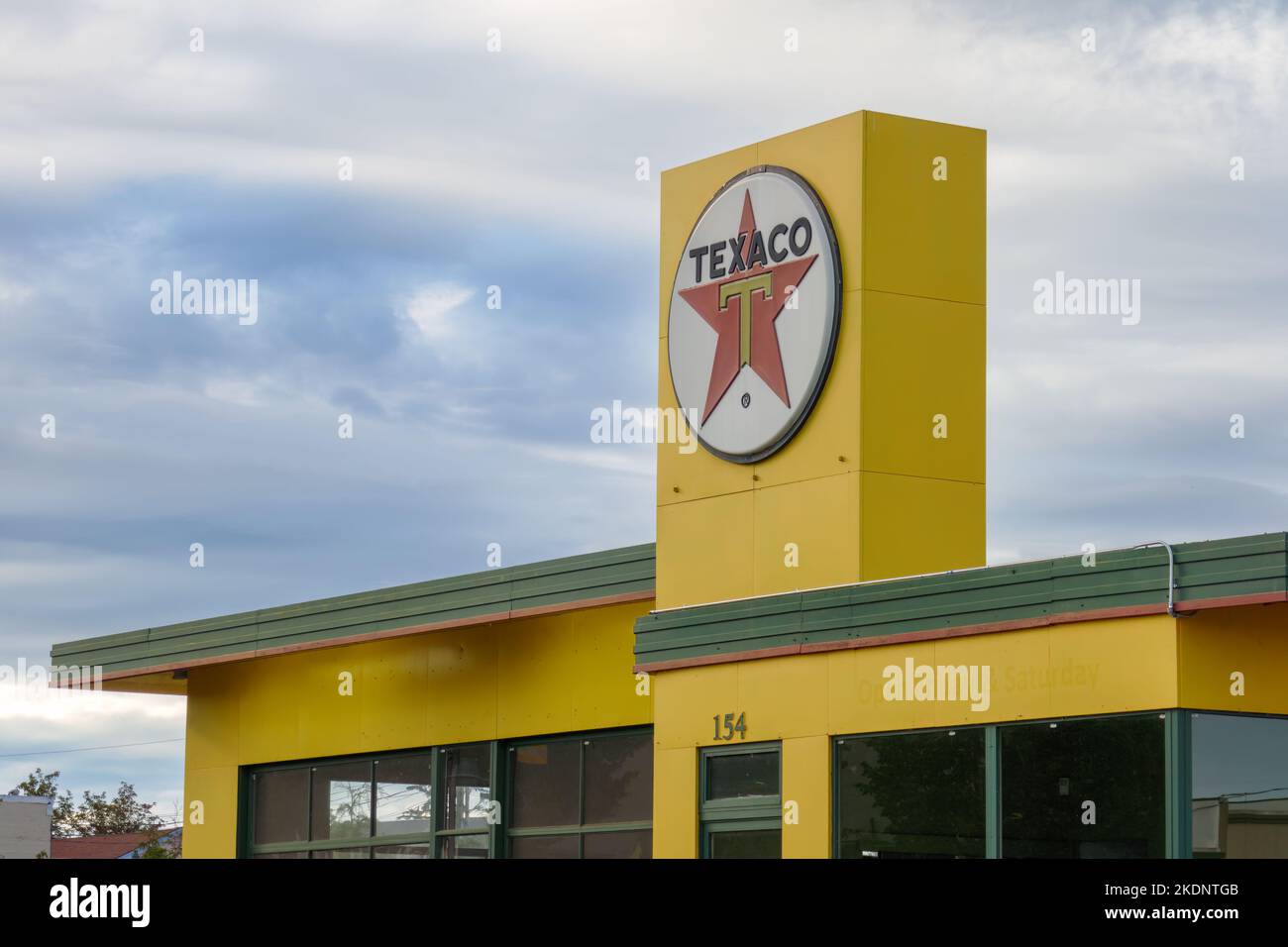 Vintage Texaco service station. Sequim, Washington. Stock Photo