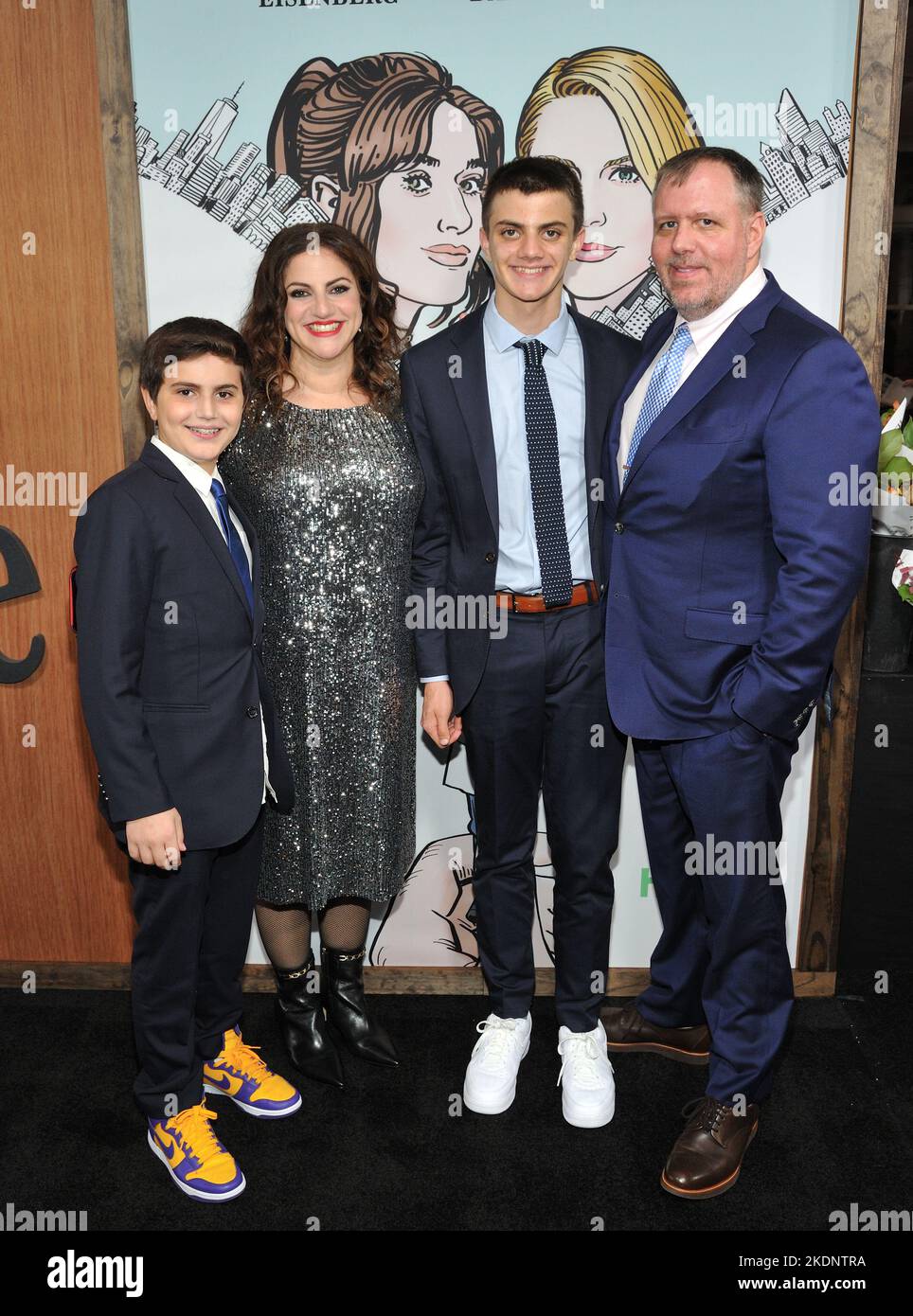 New York, NY, November 7, 2022, Taffy BrodesserAkner (2L) and family