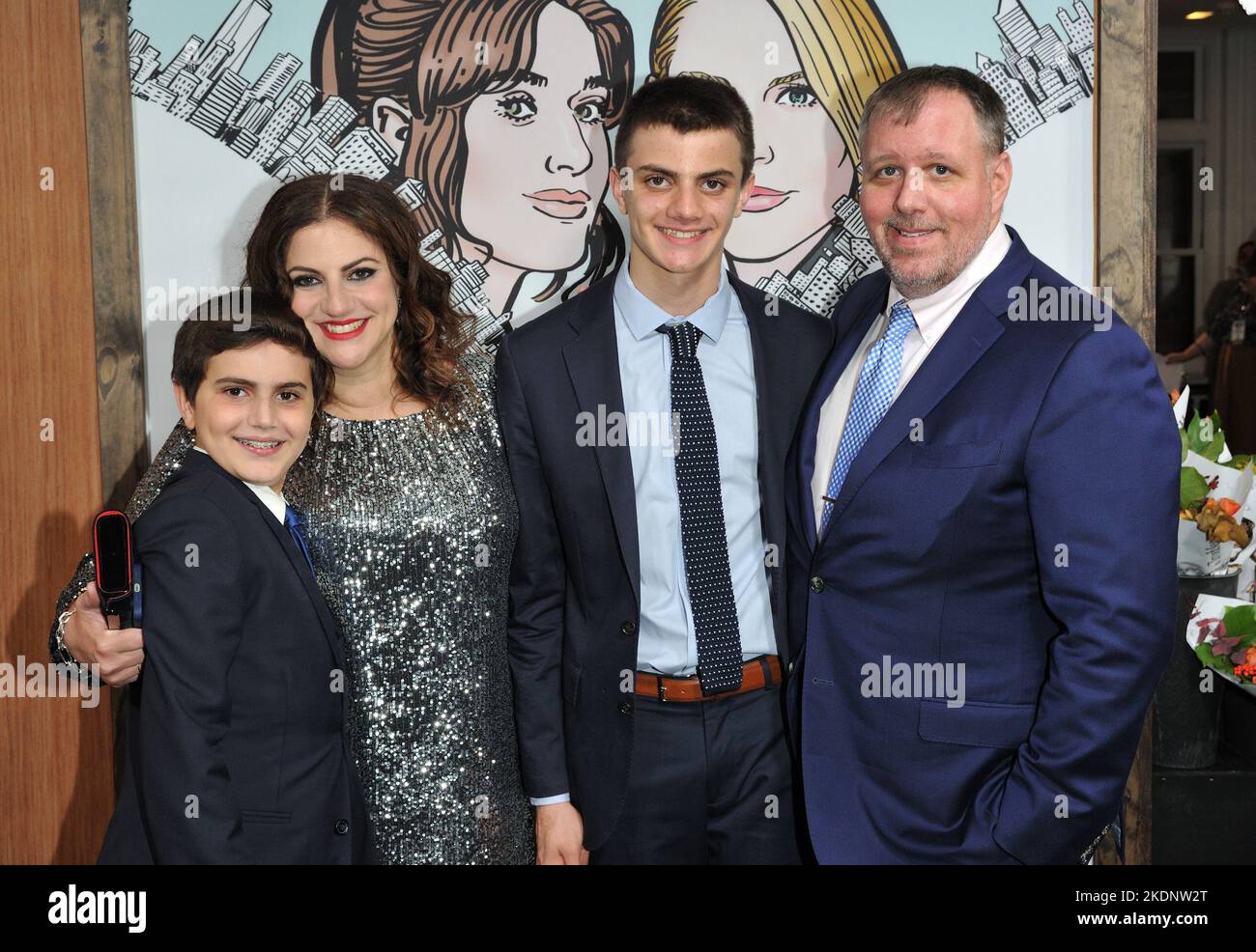 New York, NY, November 7, 2022, Taffy BrodesserAkner (2L) and family