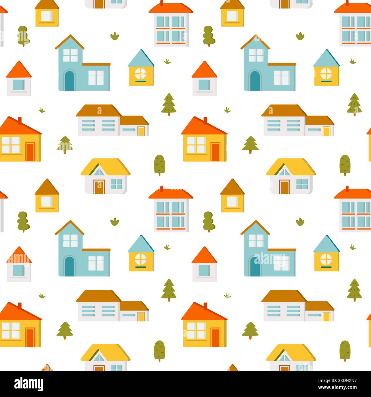 Cute Cozy Seamless Pattern Cute Home Stock Vector (Royalty Free