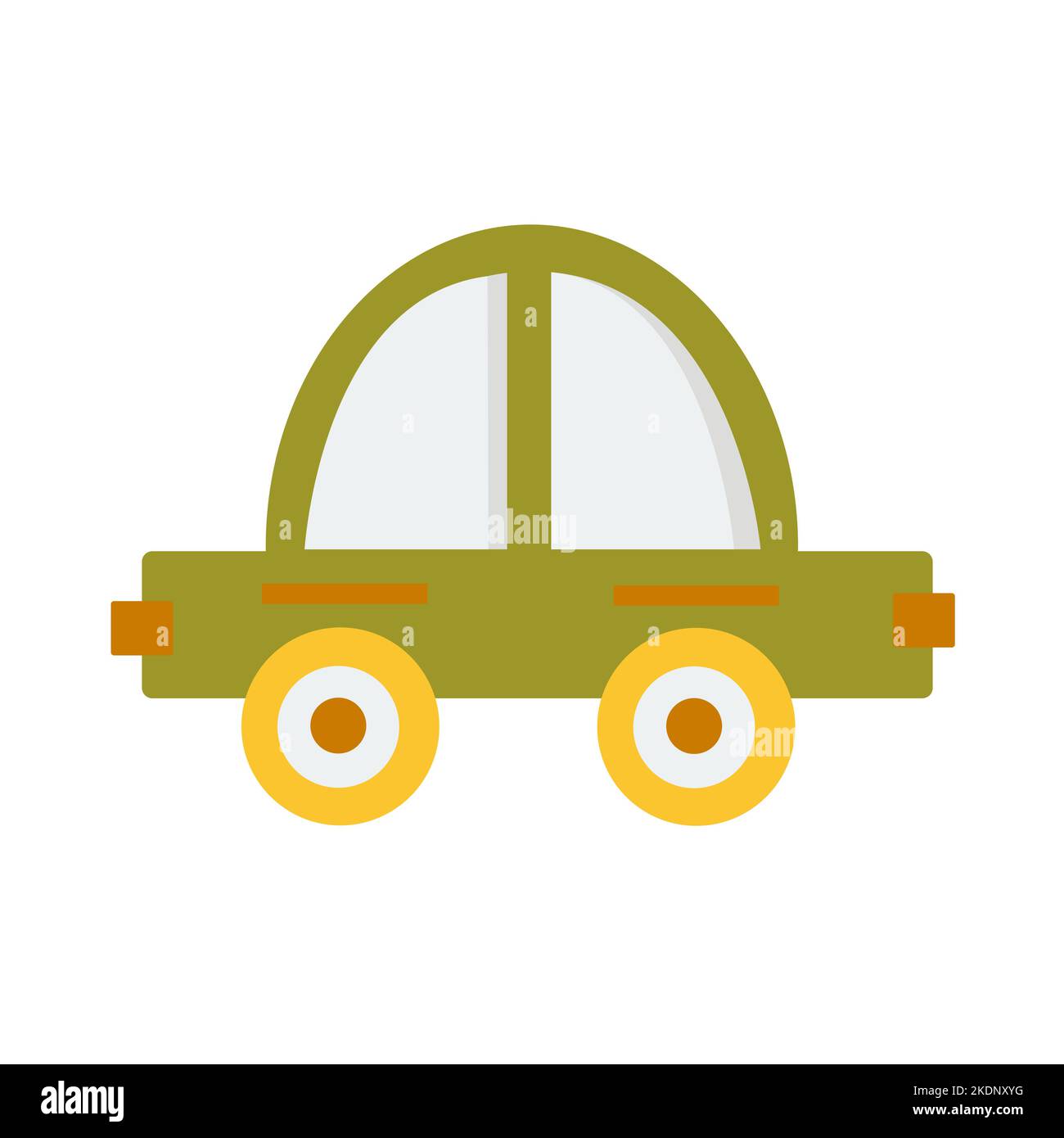 A small toy car. Simple color vector illustration. Decoration for children Stock Vector