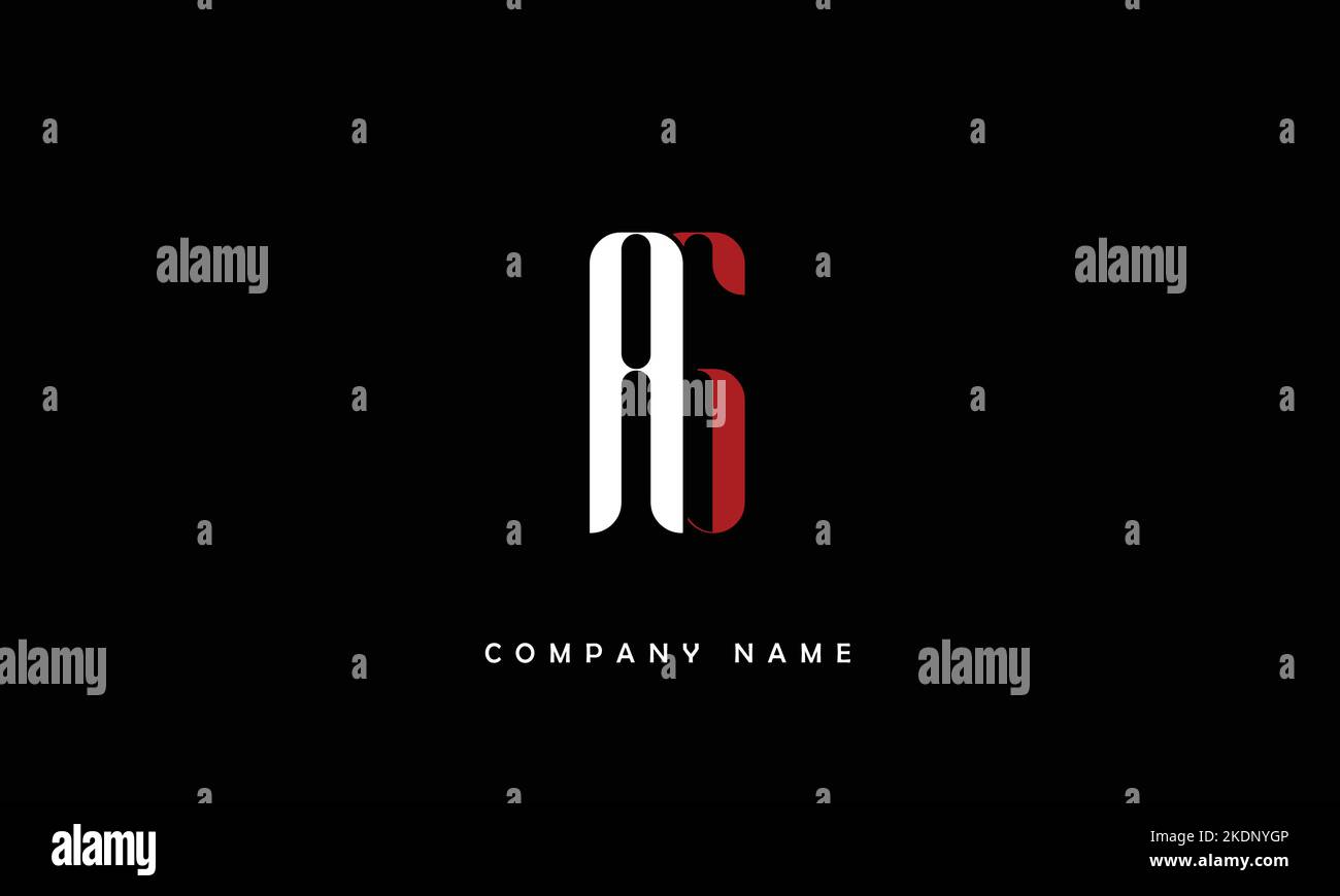 AG, GA Abstract Letters Logo Monogram Stock Vector