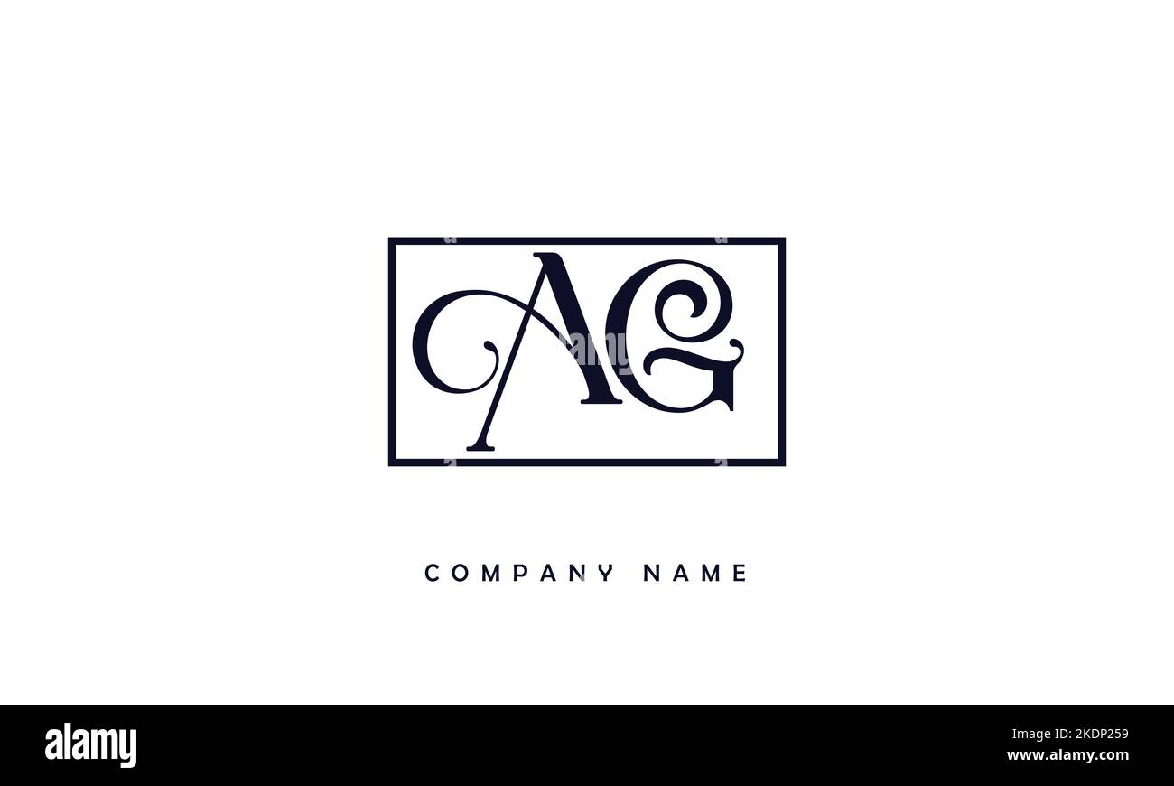 AG, GA Abstract Letters Logo Monogram Stock Vector