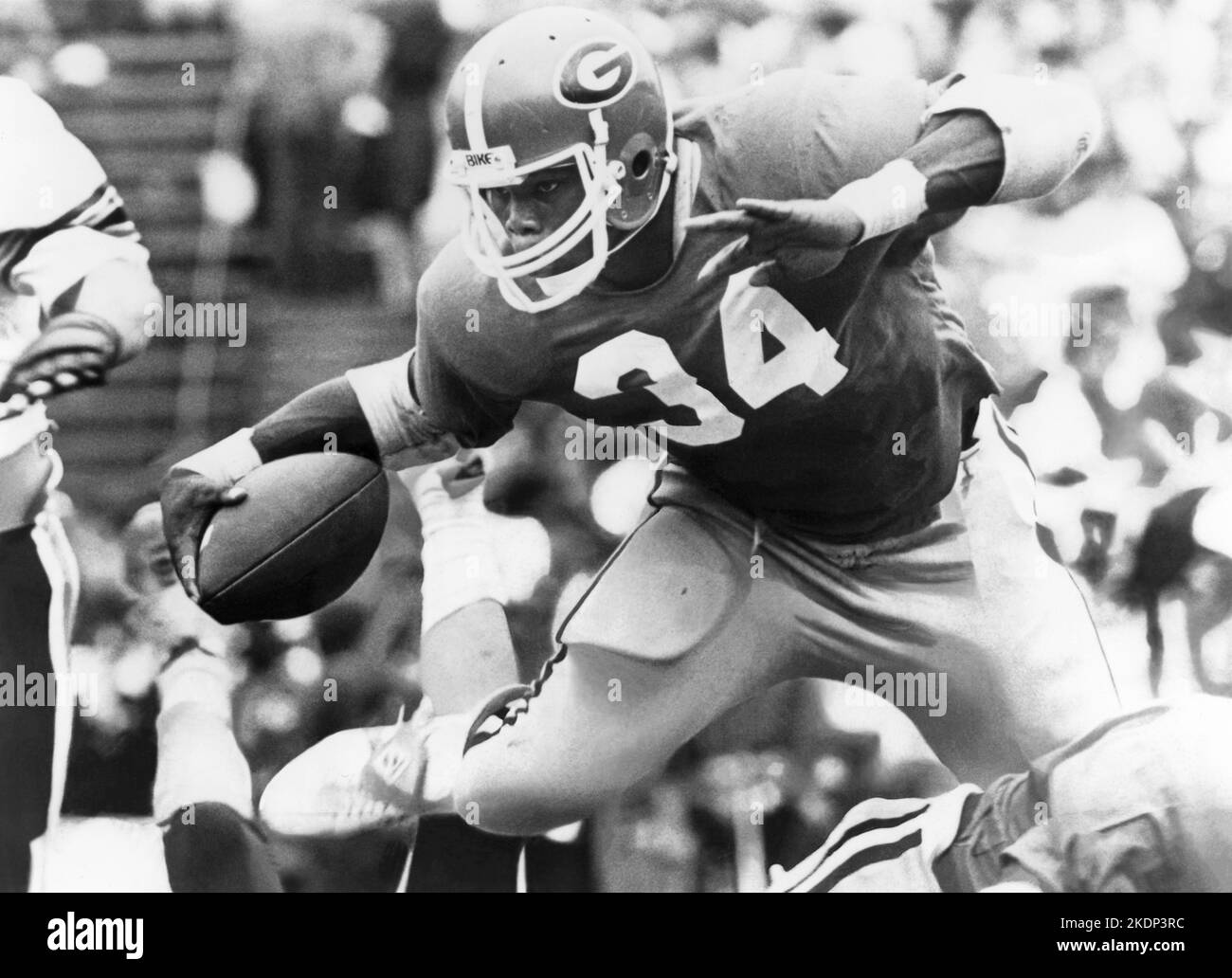 !982 Heisman Trophy winner, running back Hershel Walker, during a University of Georgia football game. (USA) Stock Photo
