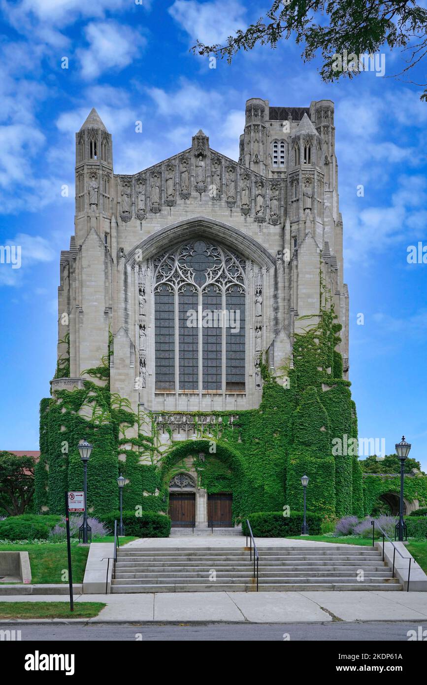 Rockefeller Memorial Chapel, interdenominational chapel at the University of Chicago Stock Photo