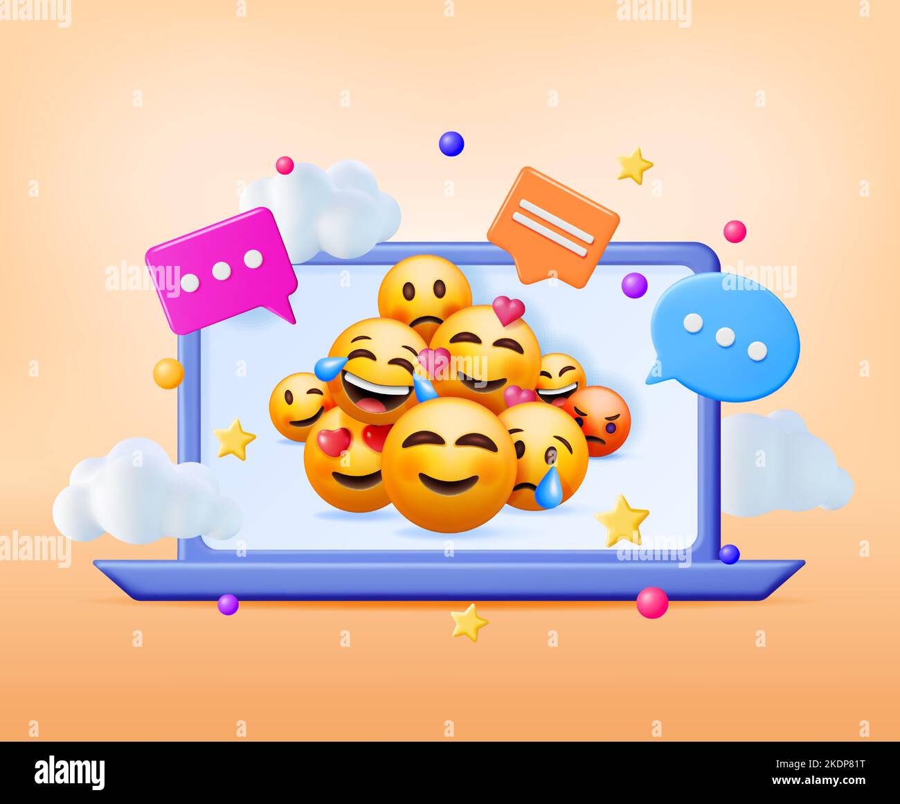 3d illustration laptop bubble hi-res stock photography and images - Alamy