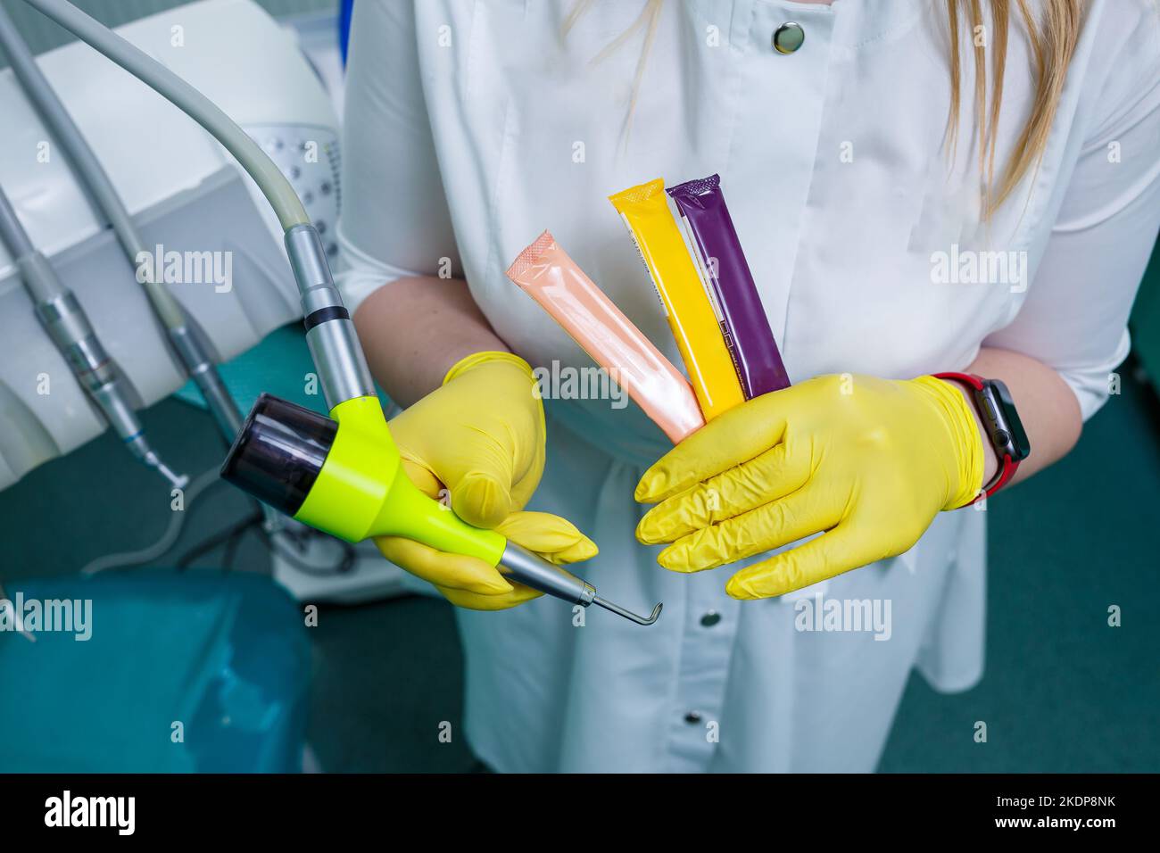 Dental clinic instruments for the treatment of the oral cavity. Dental