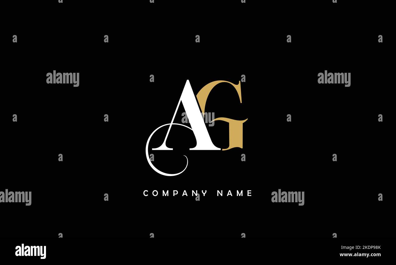 AG, GA Abstract Letters Logo Monogram Stock Vector