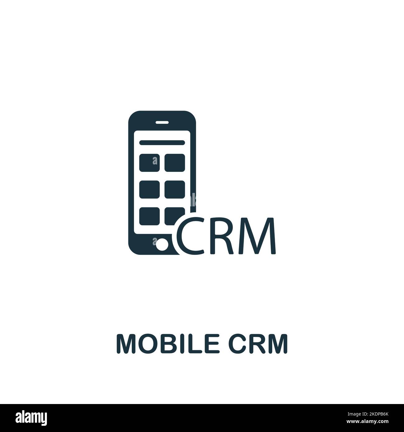 Mobile Crm icon. Monochrome simple Customer Relationship icon for templates, web design and infographics Stock Vector