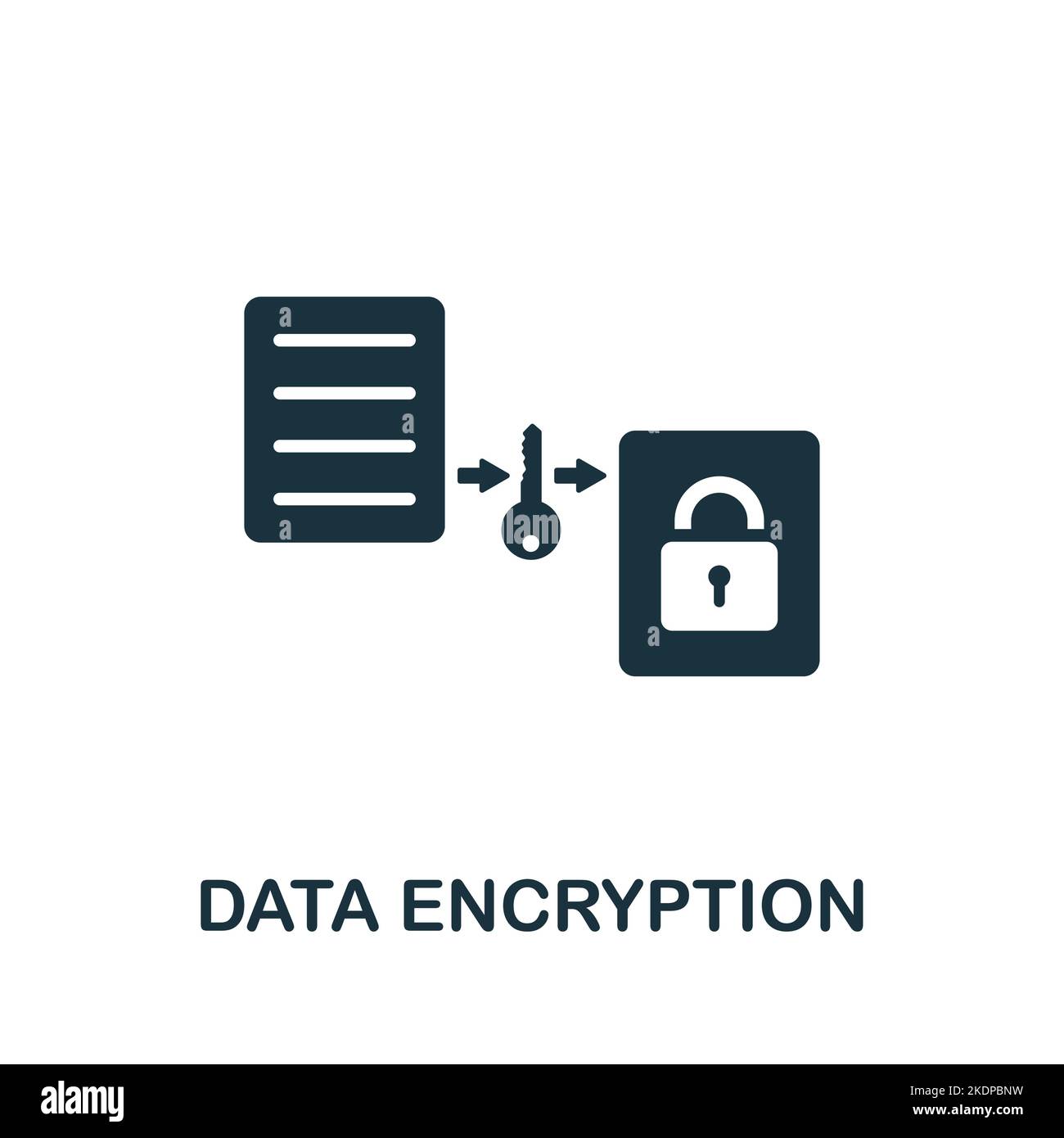 Data Encryption icon. Monochrome simple Cyber Security icon for ...