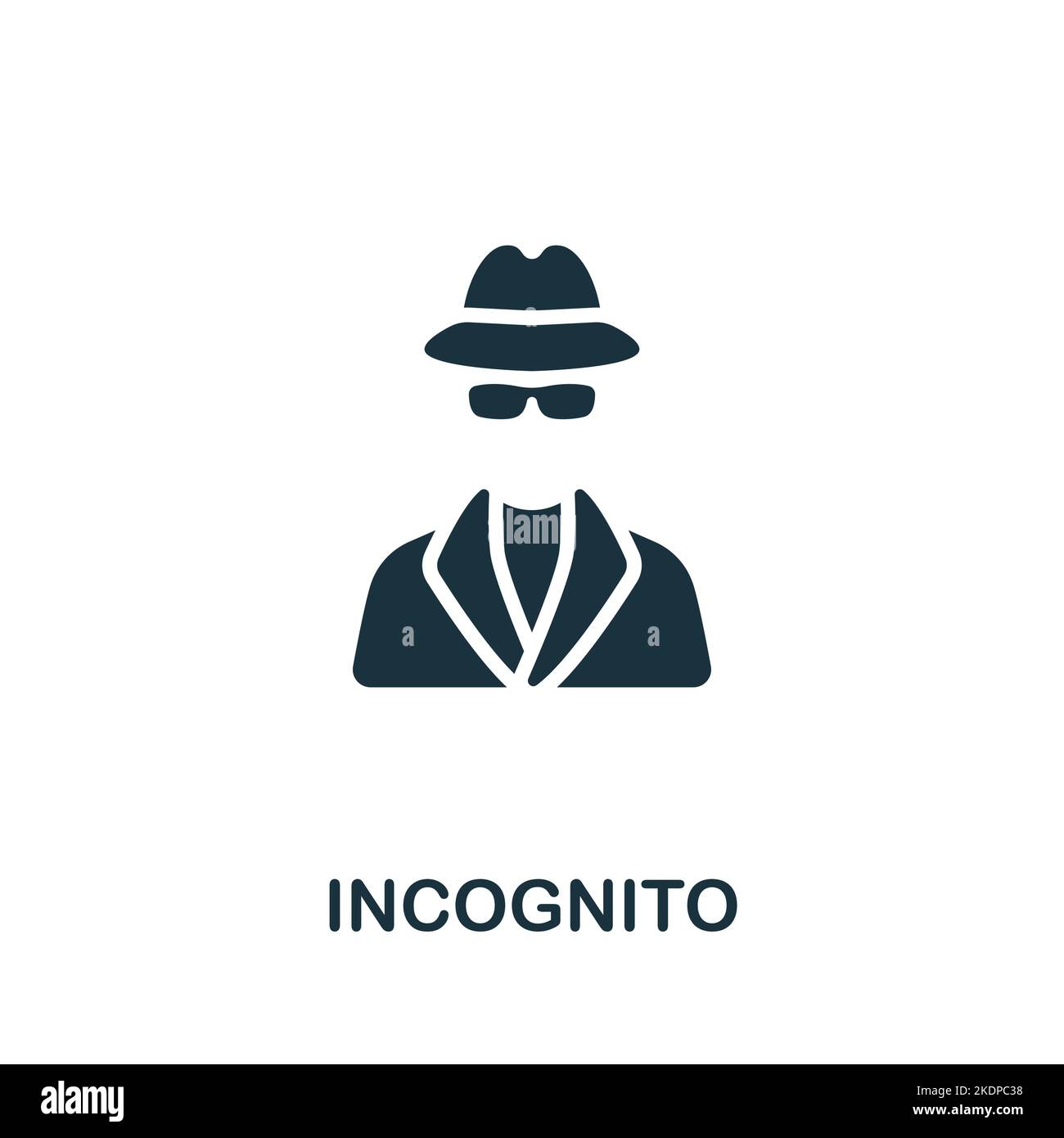 Incognito icon. Monochrome simple Cyber Security icon for templates, web design and infographics Stock Vector