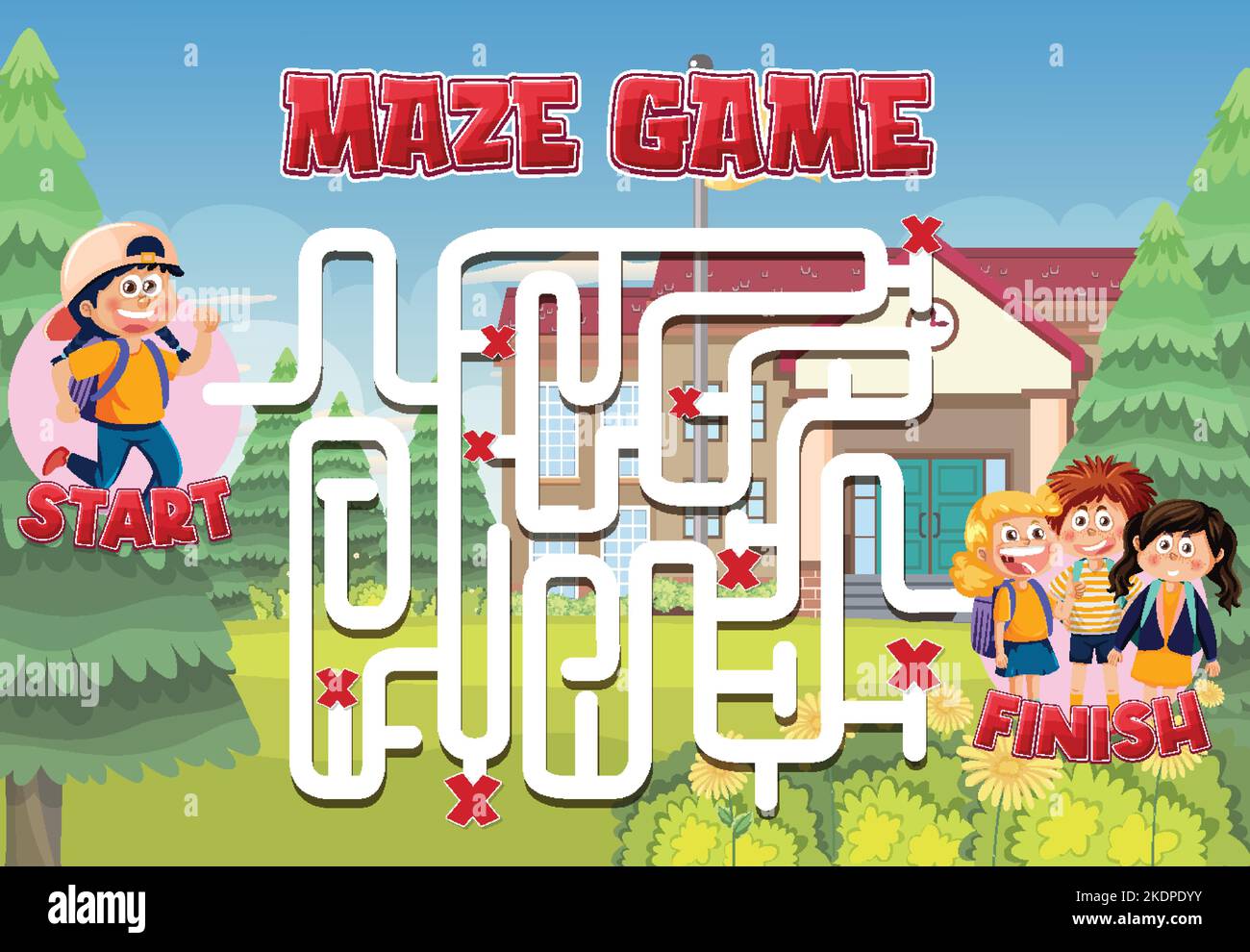Maze game template for kids illustration Stock Vector Image & Art - Alamy