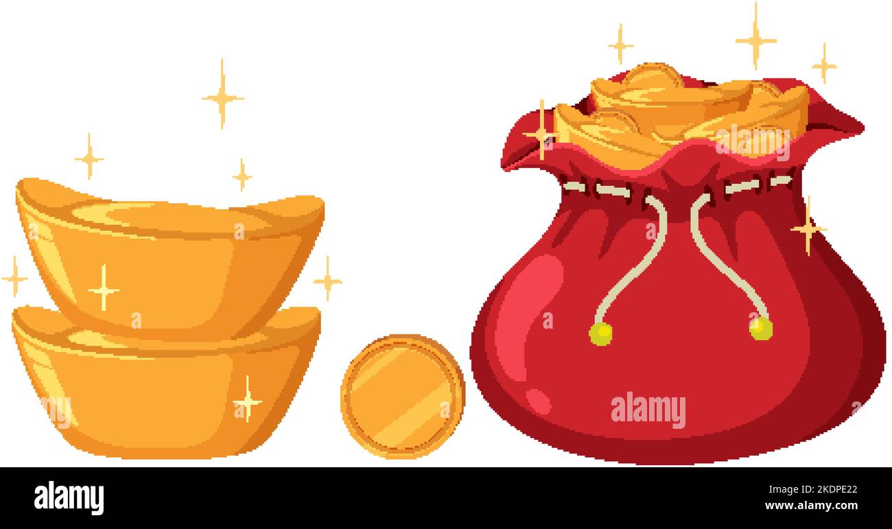 Bag of gold and coin illustration Stock Vector Image & Art Alamy