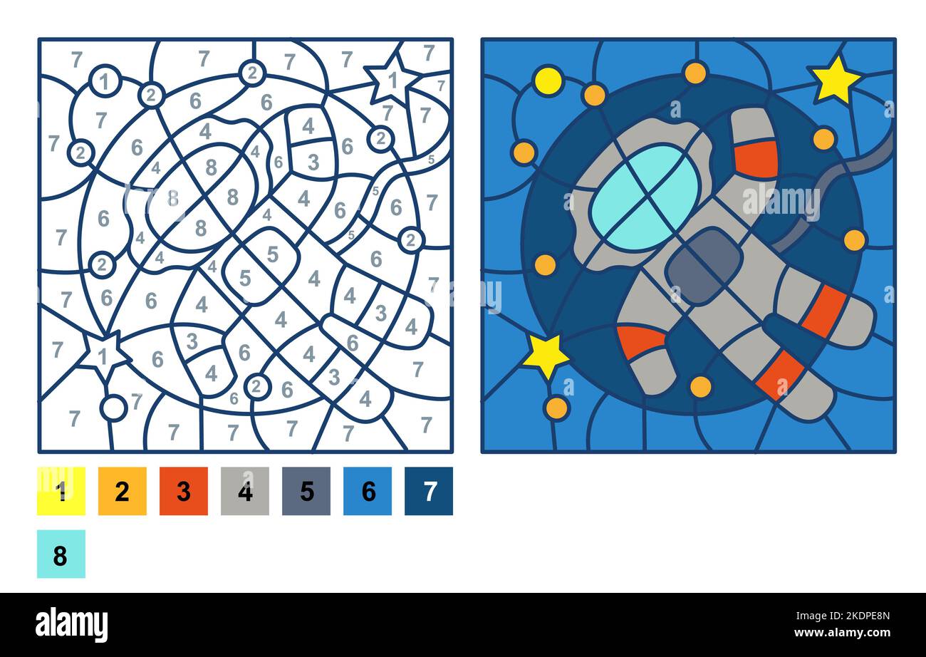 Outer Space Color By Number Space Color By Number Printable Kit For
