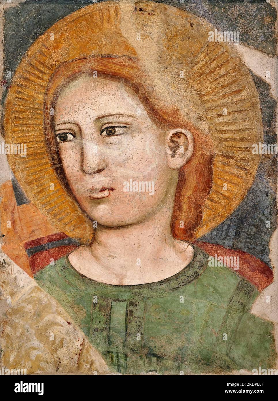 Una Santa affresco staccato cerchia del Secondo Maestro di San Zeno