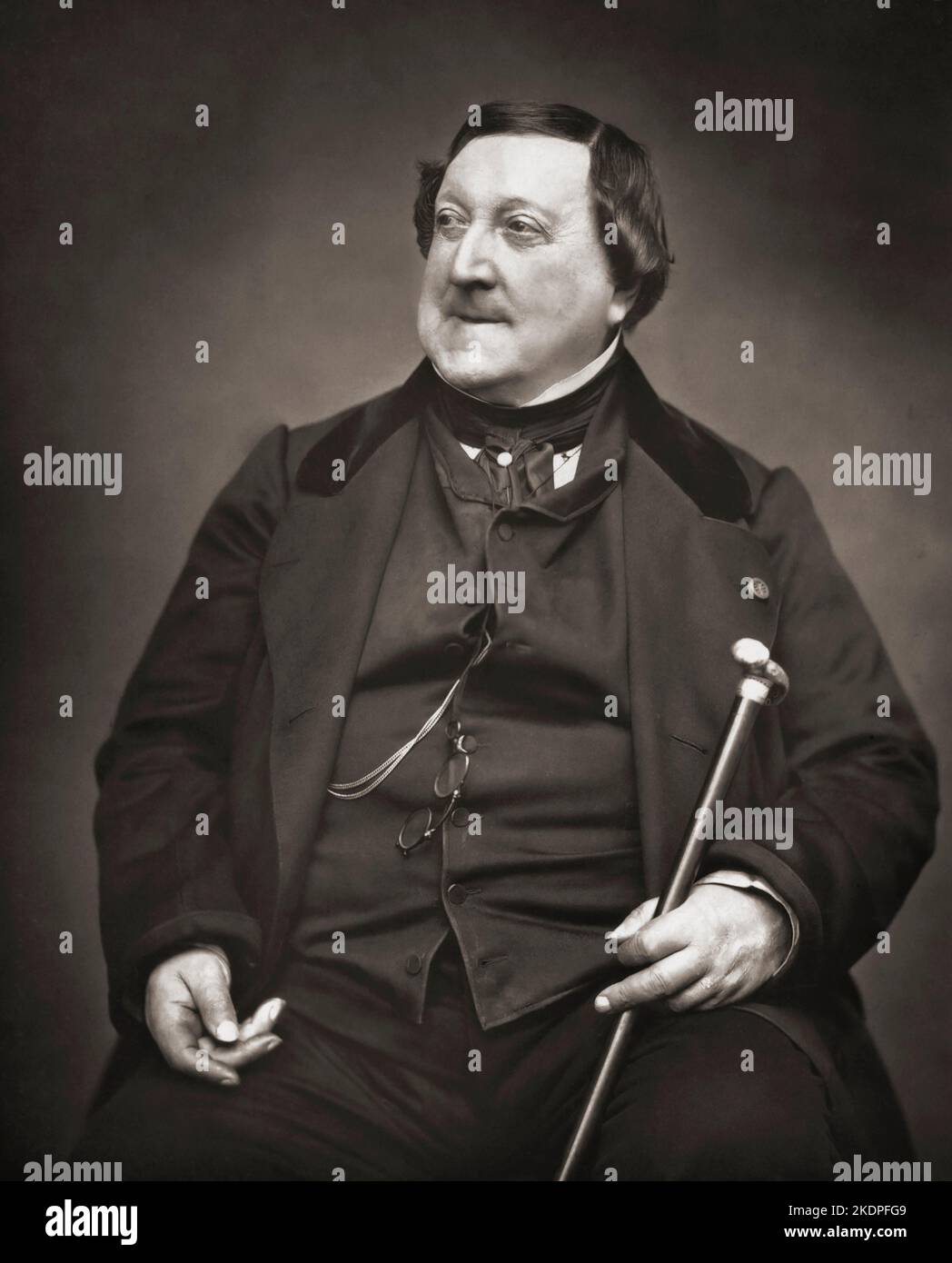 Gioachino Antonio Rossini 1792 – 1868.  Italian composer.  After a photograph by Etienne Carjat. Stock Photo