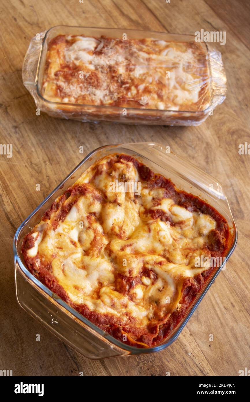Lasagne with ragout bolognese hi-res stock photography and images - Alamy