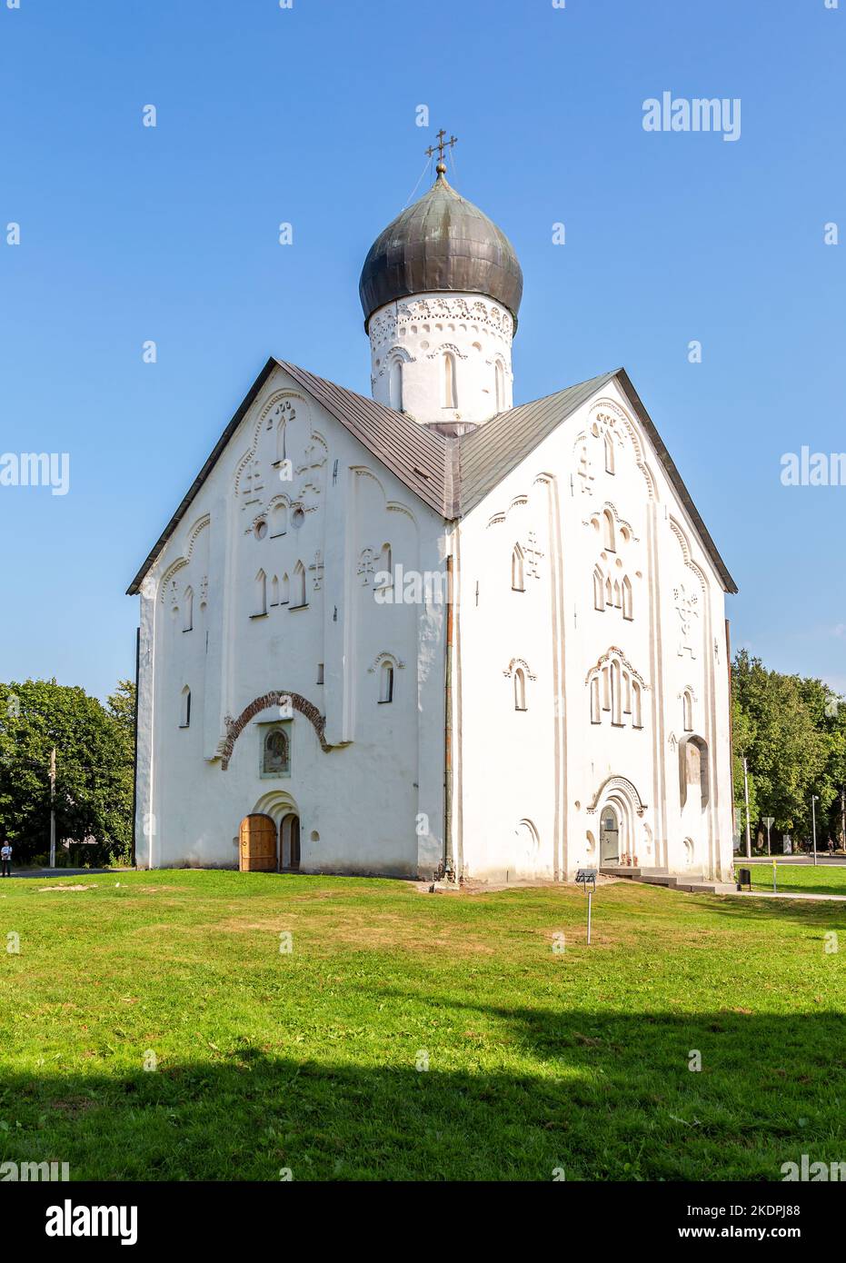 Church of the Savior's Transfiguration on Ilin Street - a temple built in 1374 and famous for the fact that in it the frescoes of Feofan the Greek fam Stock Photo