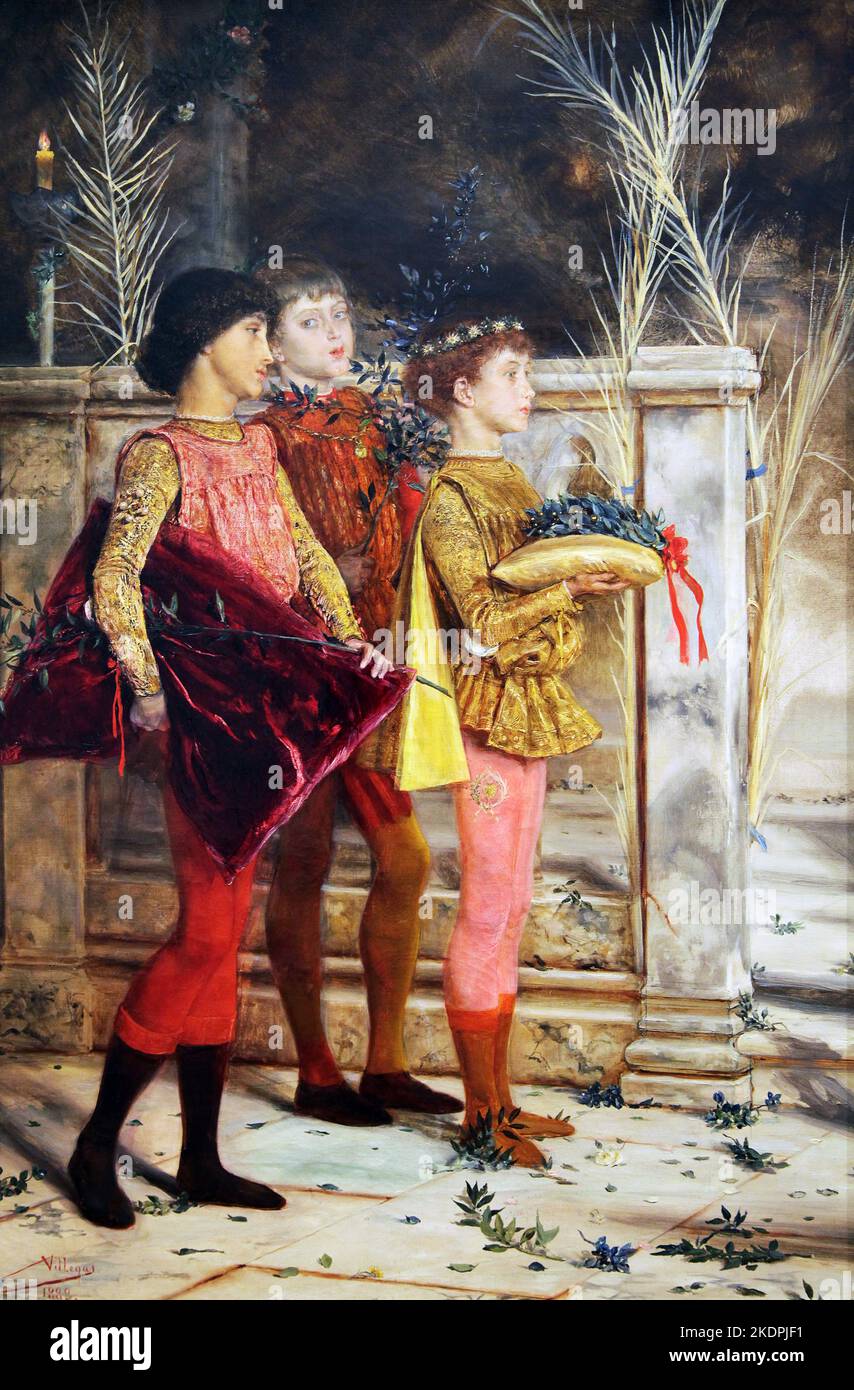 The Page boys of the Dogaressa / Pajes de la Dogaresa (1888) by José Villegas Cordero (Spanish 1844-1921).Spanish painter Stock Photo