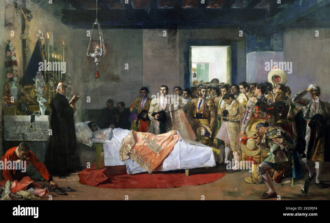 The death of the master / La muerte del maestro (1913) by José Villegas Cordero (Spanish 1844-1921).Spanish painter Stock Photo