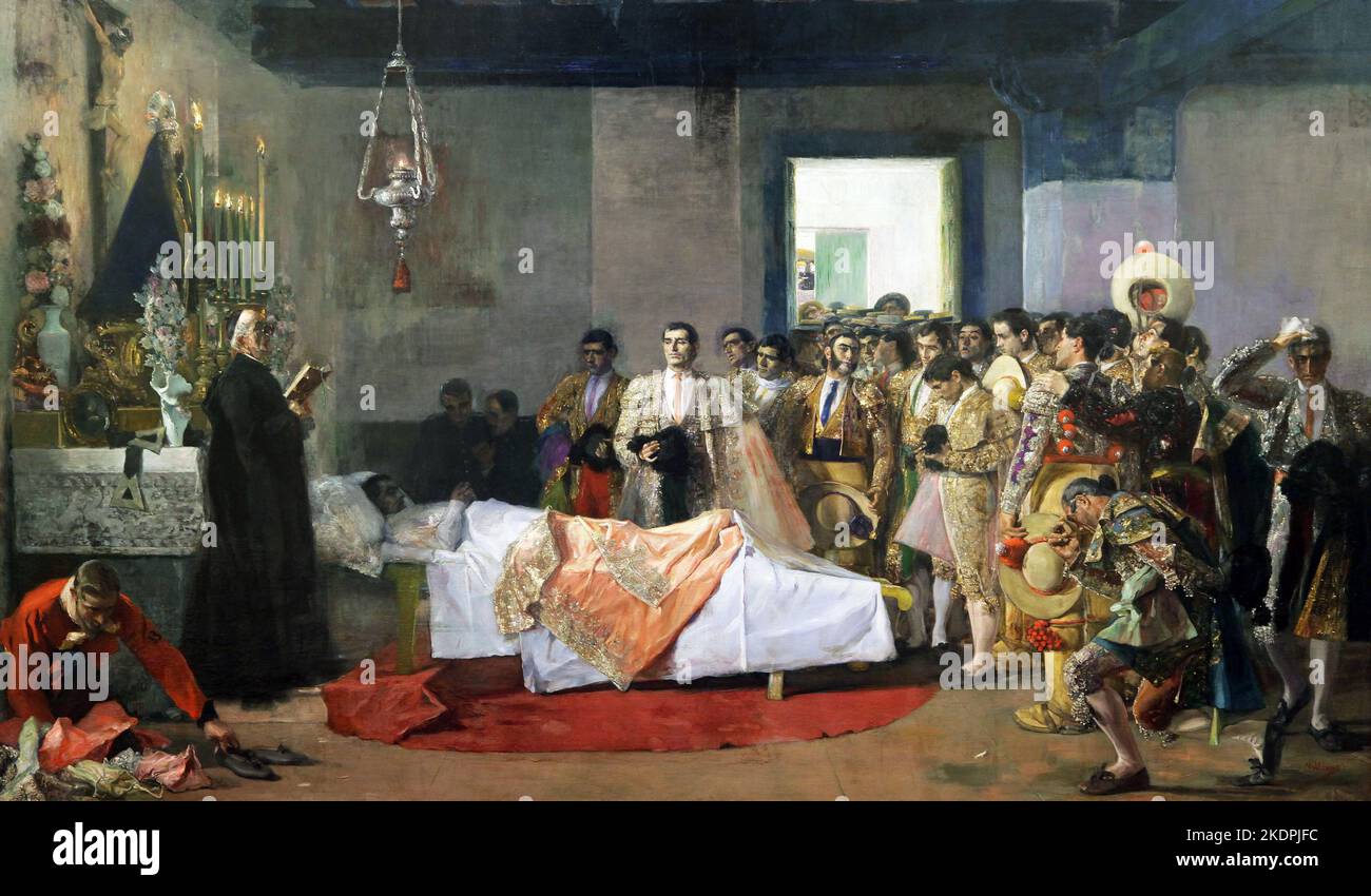 The death of the master / La muerte del maestro (1913) by José Villegas Cordero (Spanish 1844-1921).Spanish painter Stock Photo