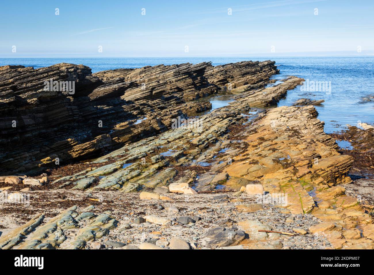 Coastal rock formation, Orkney, UK 2022 Stock Photo