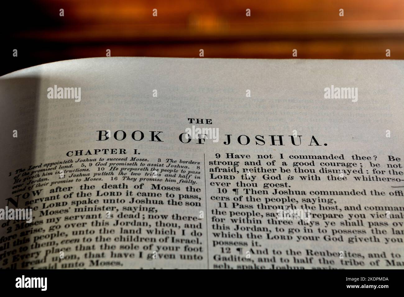 The Book of Joshua in the Bible. Stock Photo