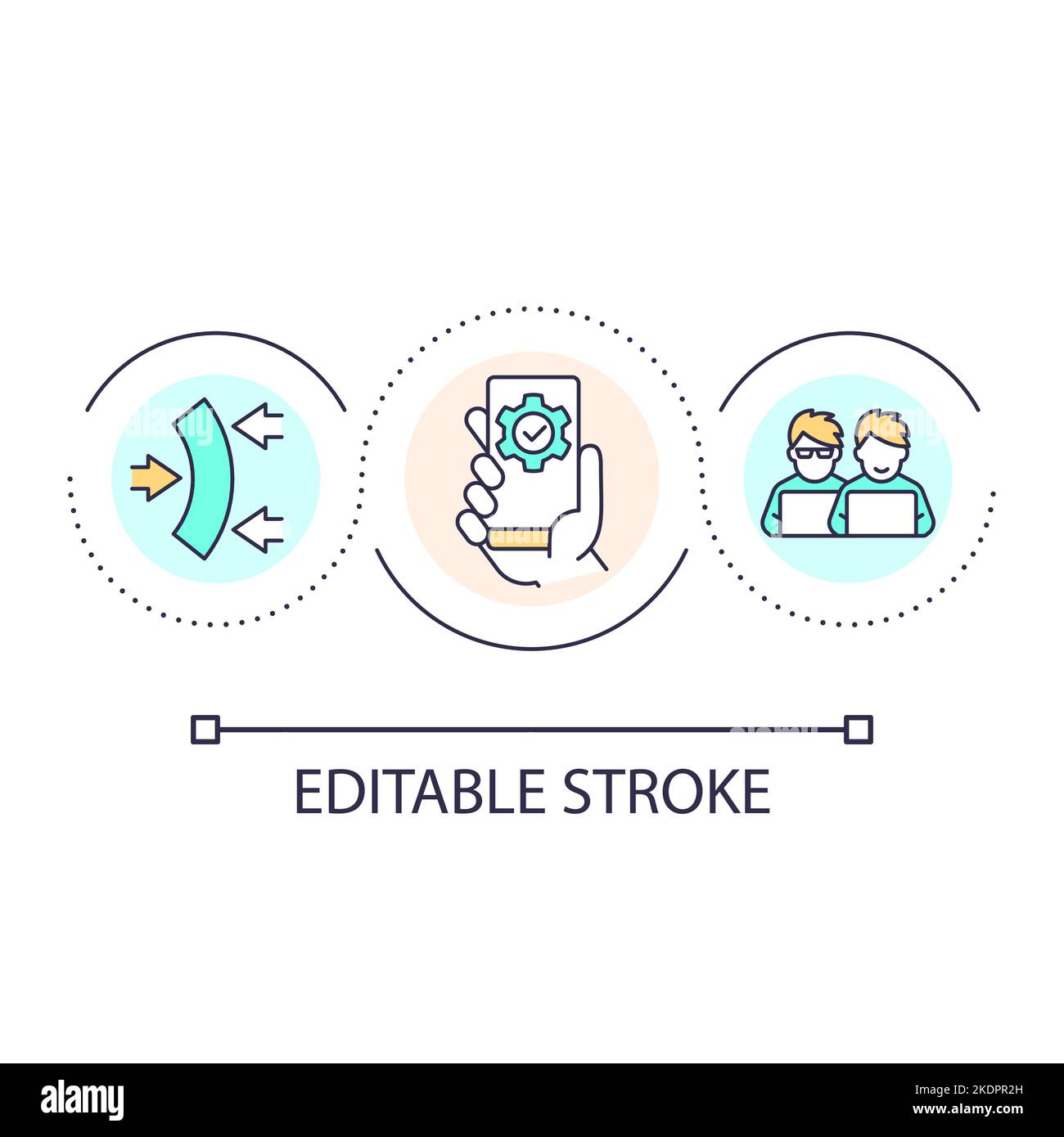 Application usability loop concept icon Stock Vector