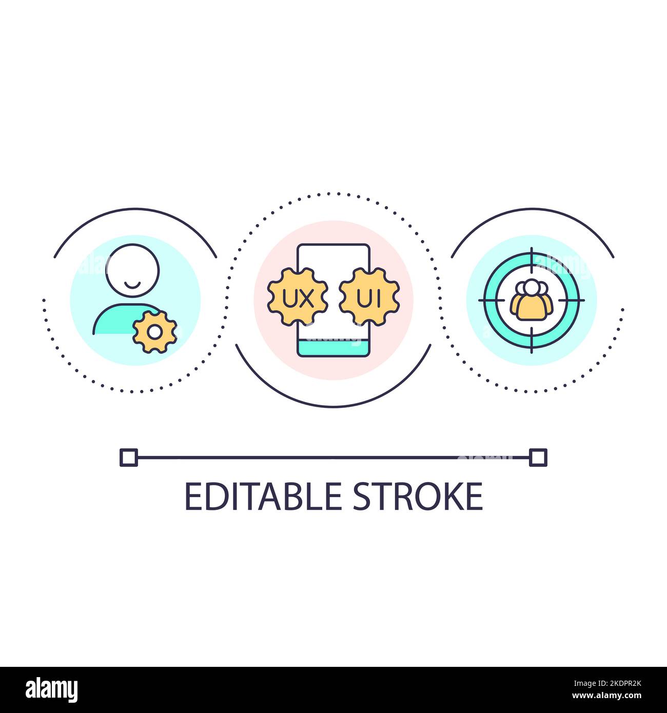 User centered application loop concept icon Stock Vector