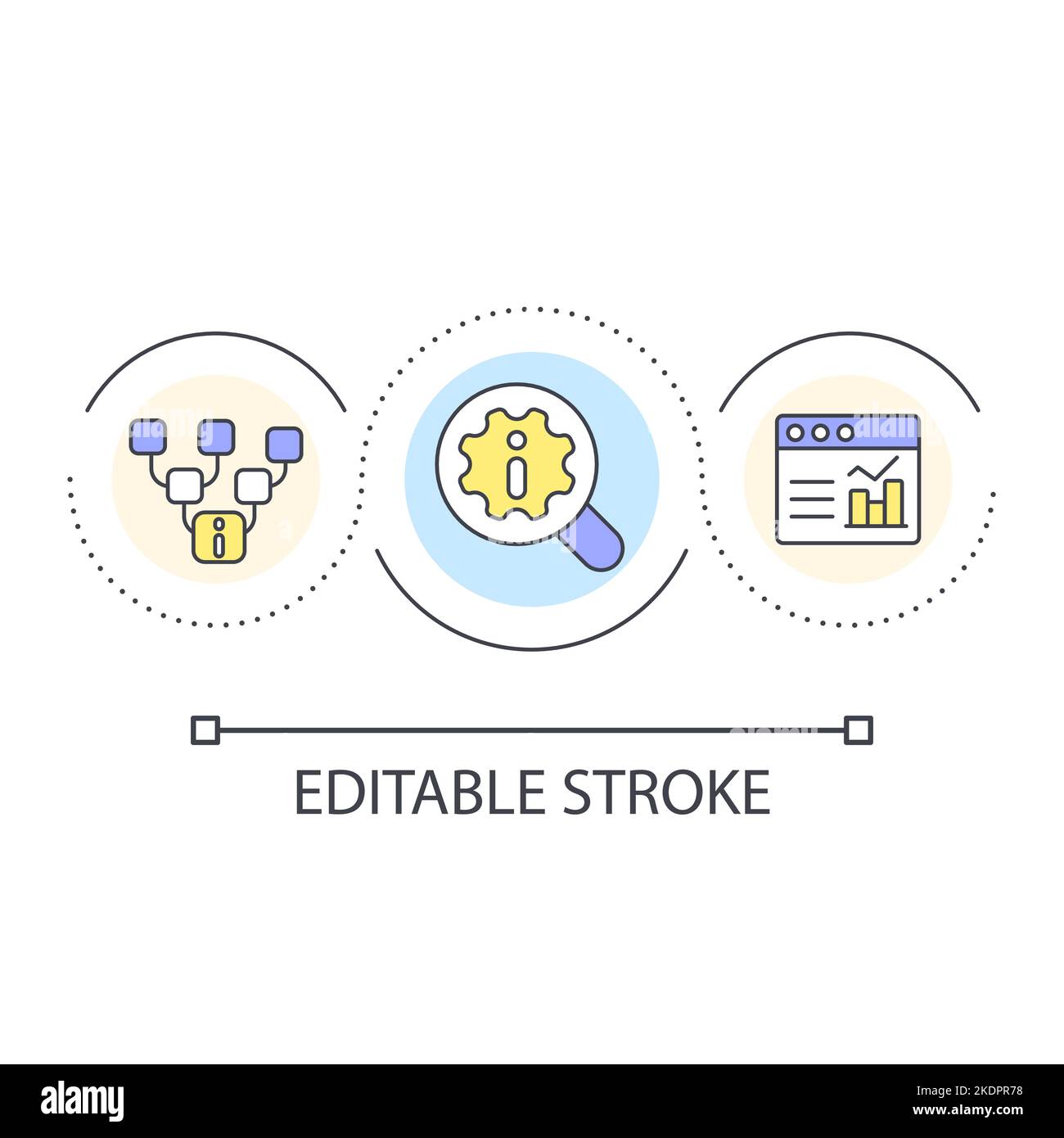Evaluate hierarchy and findability loop concept icon Stock Vector Image ...