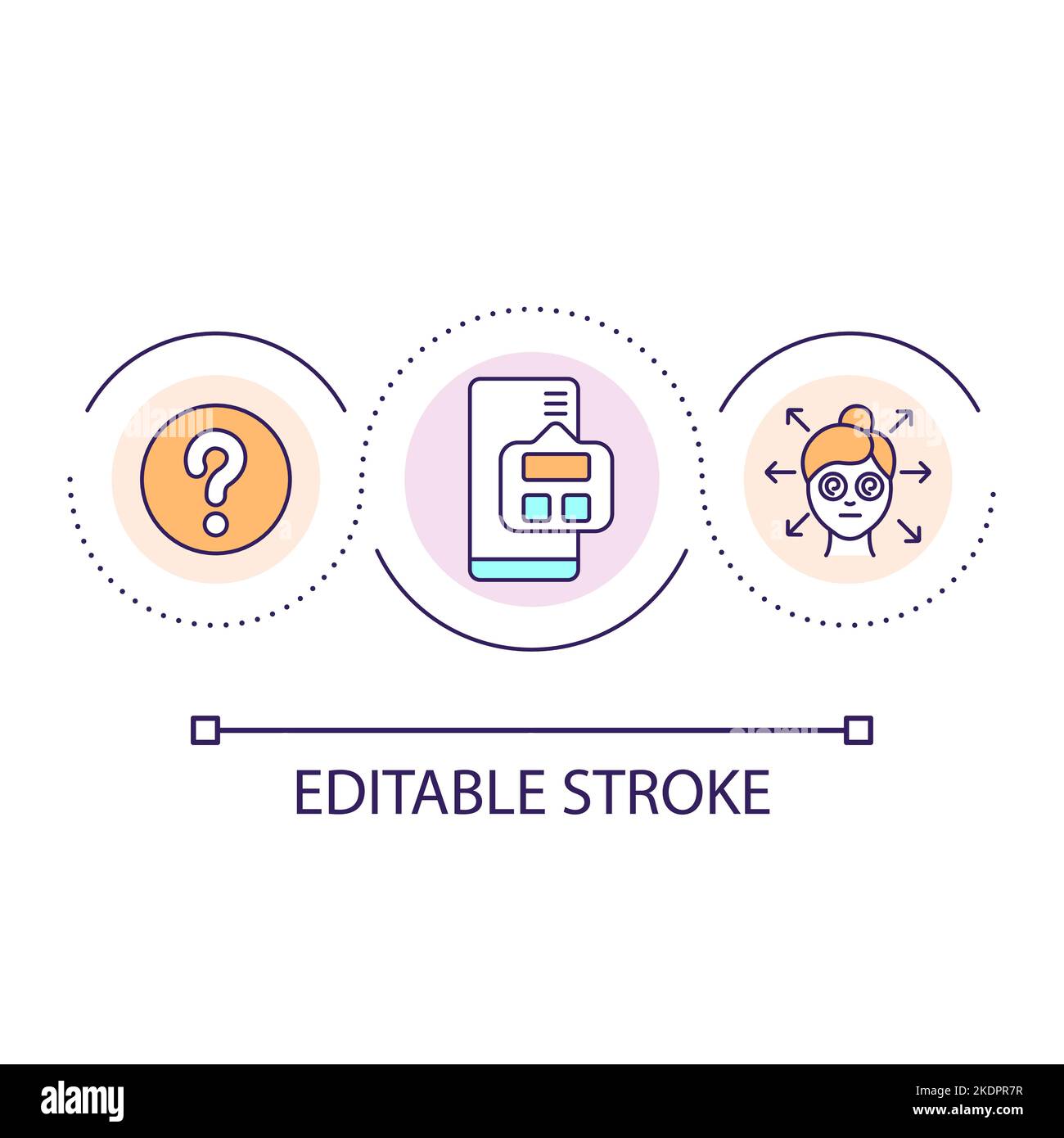 Website navigation mistake loop concept icon Stock Vector