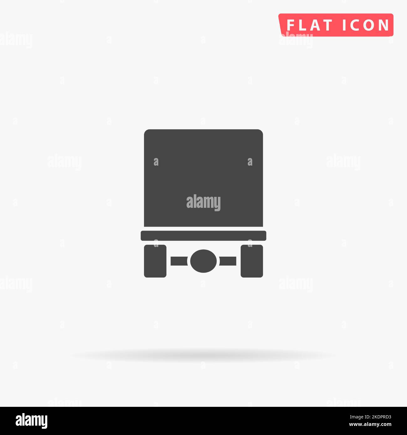 Truck flat vector icon. Hand drawn style design illustrations. Stock Vector