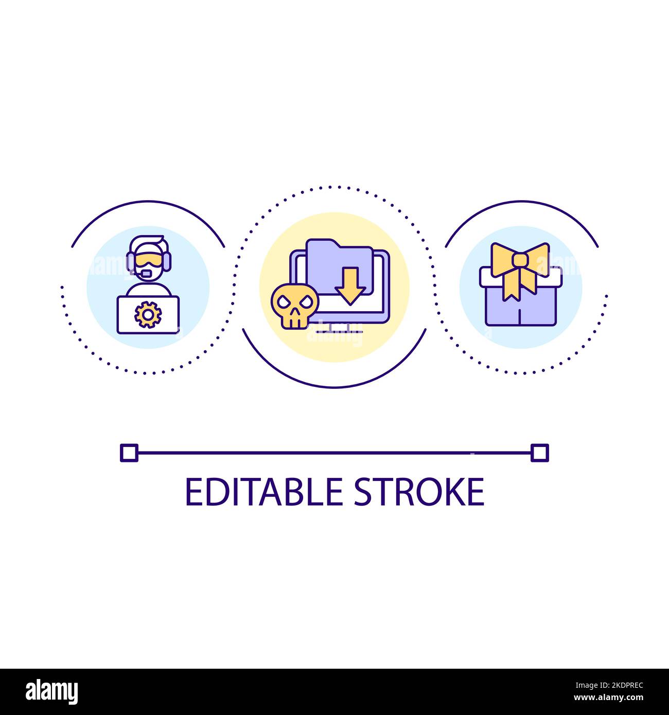 Hacker tactic loop concept icon Stock Vector