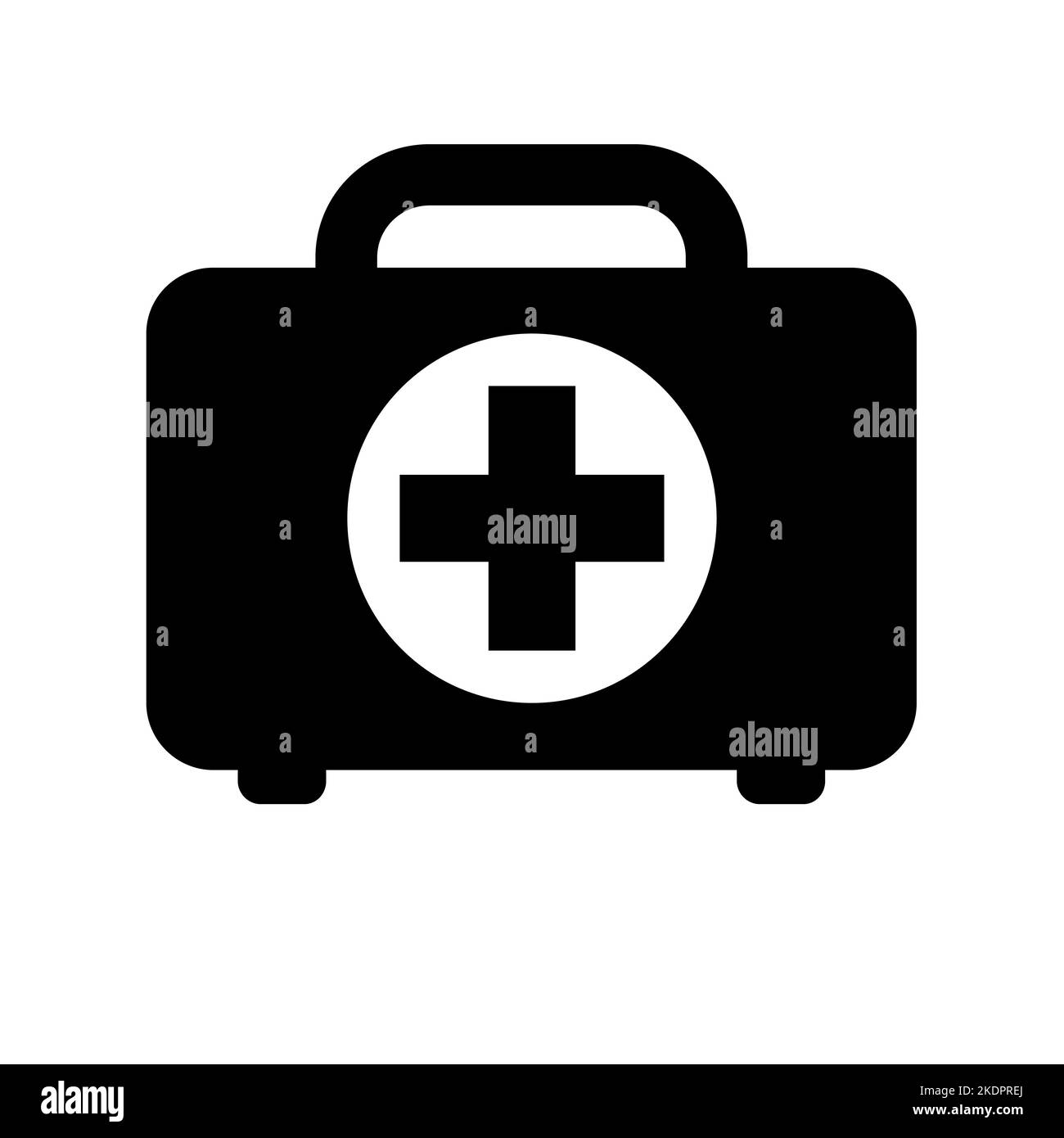 First aid kit icon. Black first aid kit icon on white background. Vector illustration. Symbol of first aid kit Stock Vector