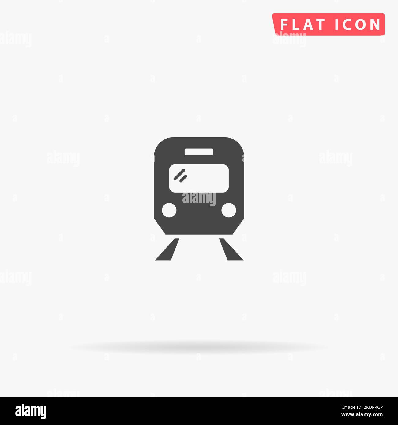 Train flat vector icon. Hand drawn style design illustrations. Stock Vector