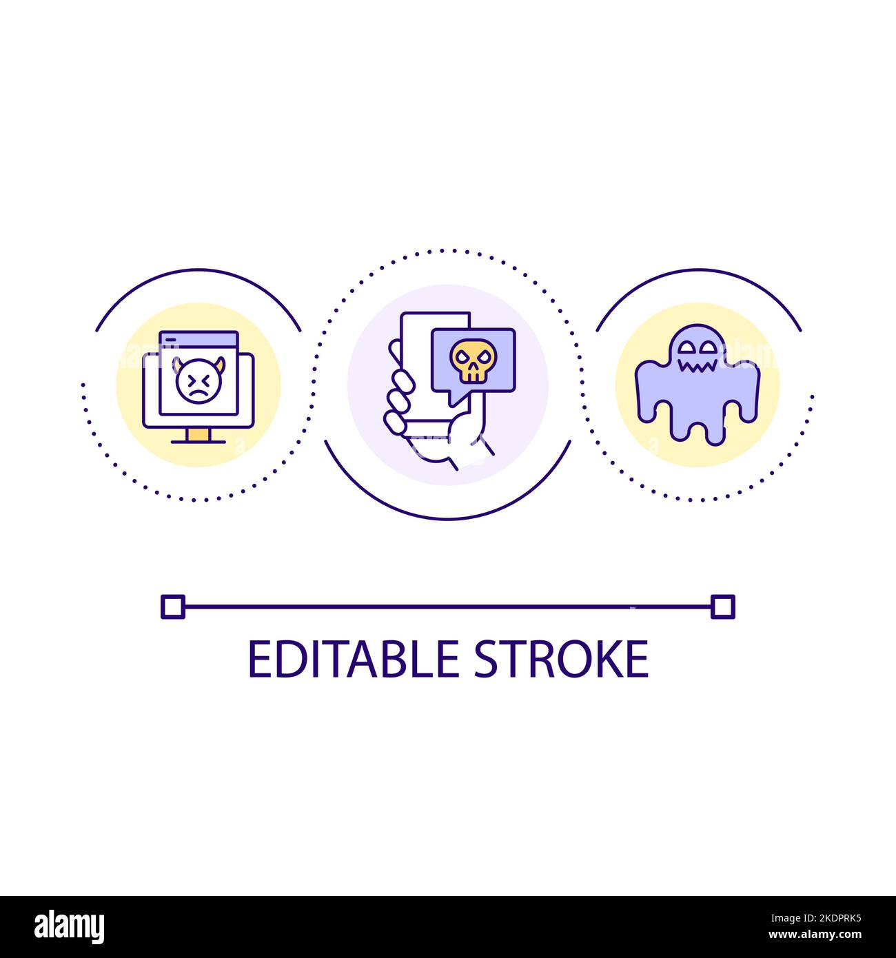 Scareware attack loop concept icon Stock Vector