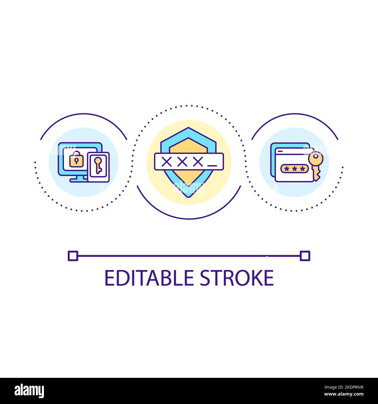 Reliable password loop concept icon Stock Vector
