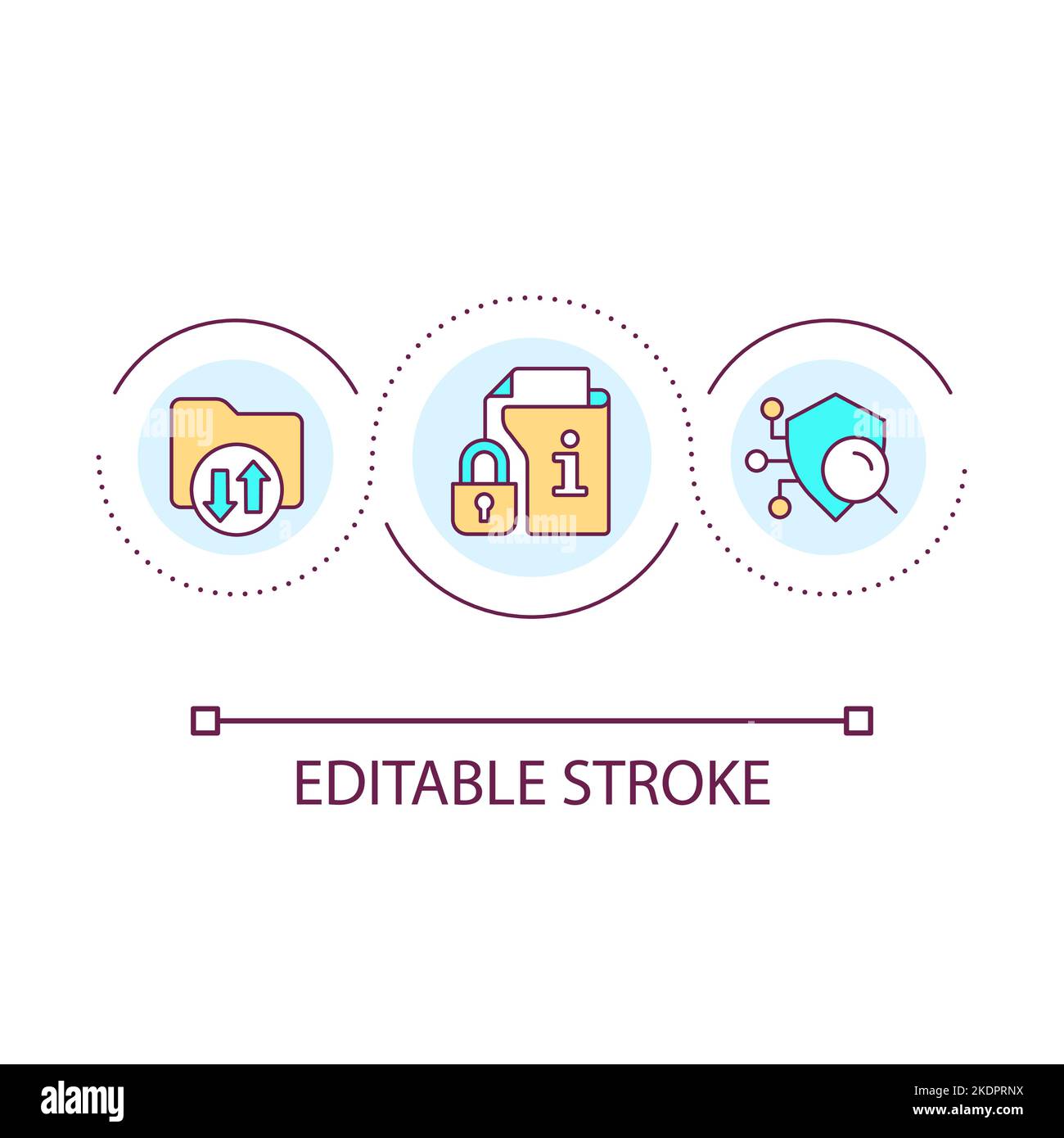 Personal digital security loop concept icon Stock Vector