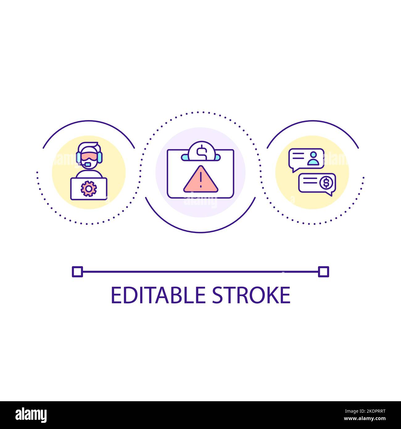 Steal finance loop concept icon Stock Vector